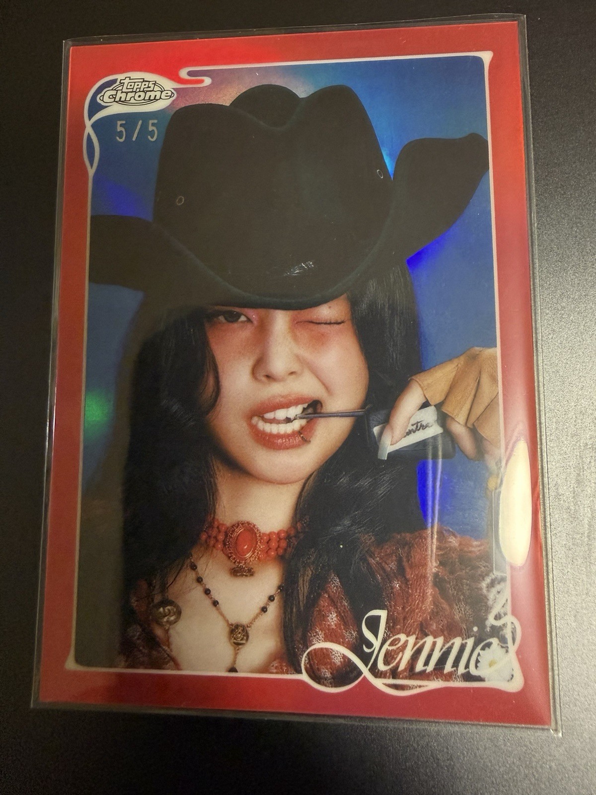 2026 Topps Chrome JENNIE RED REFRACTOR 5/5 Omega Card #24 /5 2026 Topps Chrome JENNIE RED REFRACTOR 5/5 Omega Card #24 /5