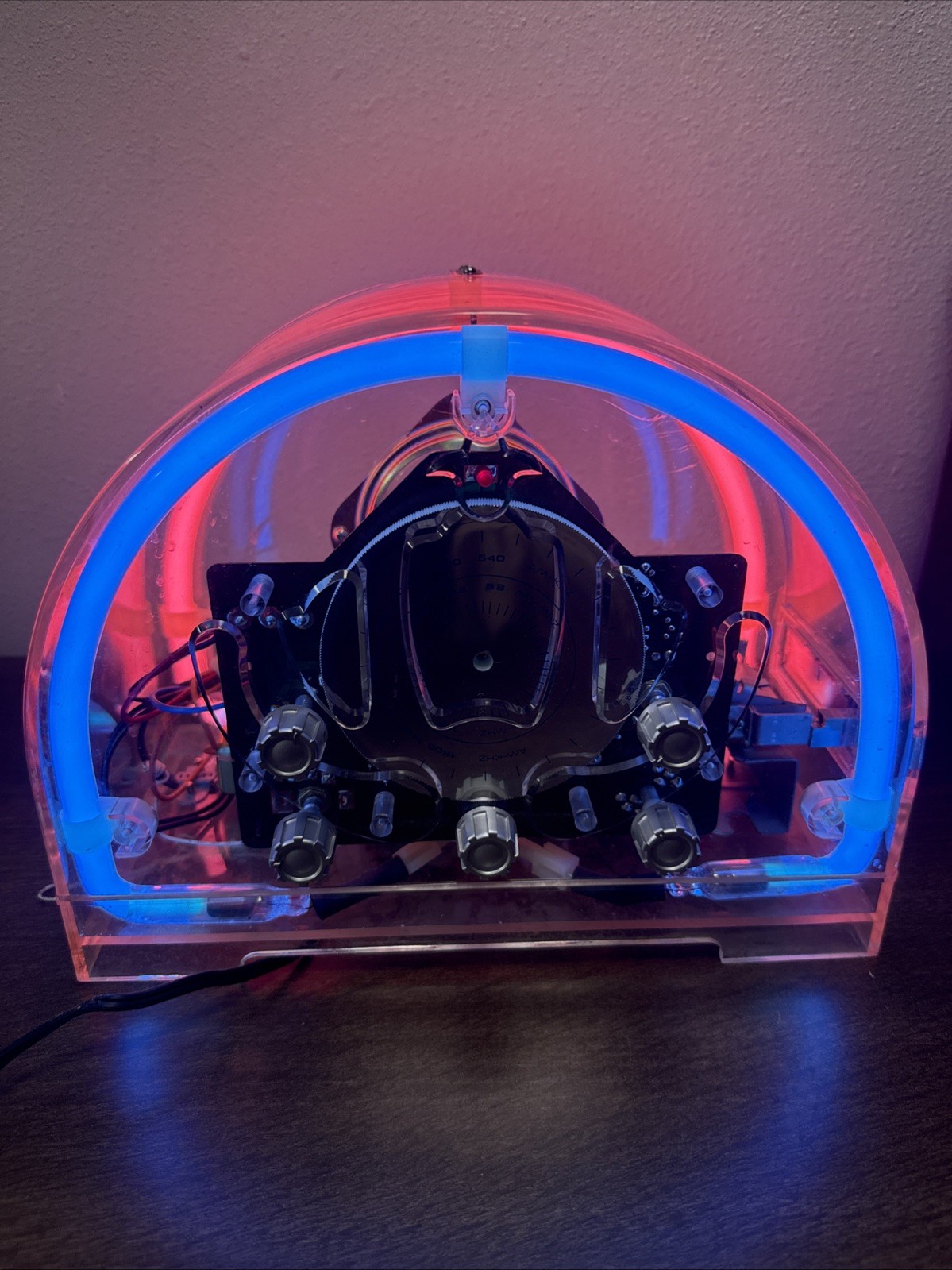Vintage Sonic NTR-89 Neon AM/FM Radio Cassette Player Clear Acrylic Tested Vintage Sonic NTR-89 Neon AM/FM Radio Cassette Player Clear Acrylic Tested
