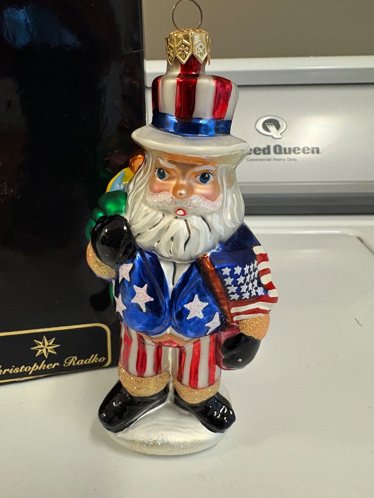 CHRISTOPHER RADCO UNCLE SAM SANTA XMAS ORNAMENT EXCELLENT