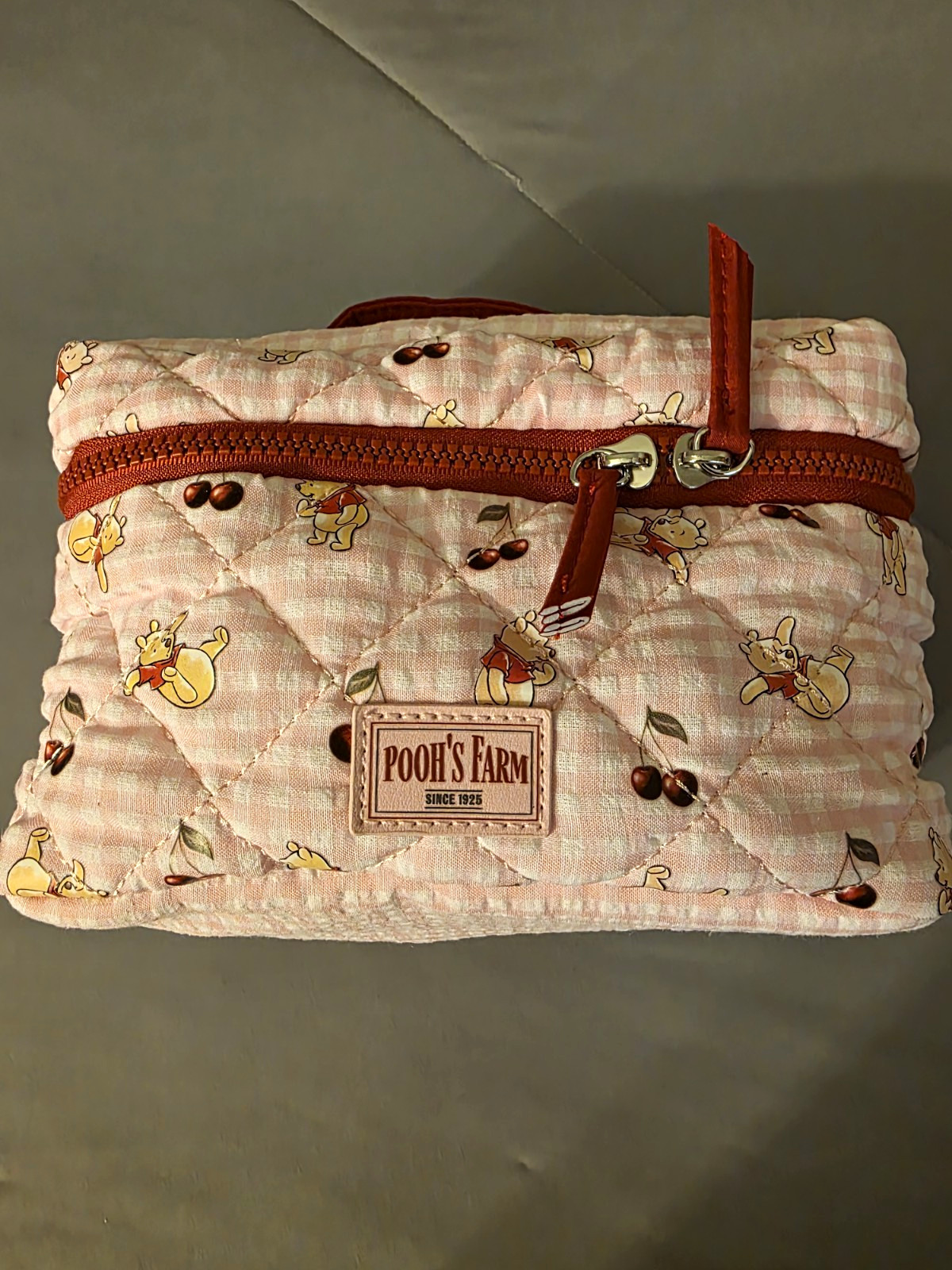 Primark Disney Winnie the Pooh Pooh's Farm Quilted Zipper Cosmetic Bag Pink