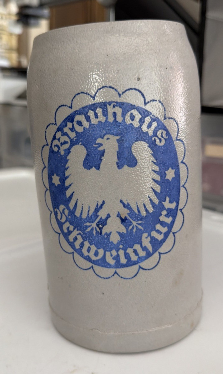 Brauhaus Schweinfurt German Beer Stein Eagle Crest Breweriana Germany Brauhaus Schweinfurt German Beer Stein Eagle Crest Breweriana Germany