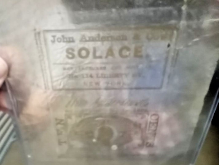 Vintage 1876 Silver Foil Ben Franklin Tobacco Package Tax Stamp Vintage 1876 Silver Foil Ben Franklin Tobacco Package Tax Stamp