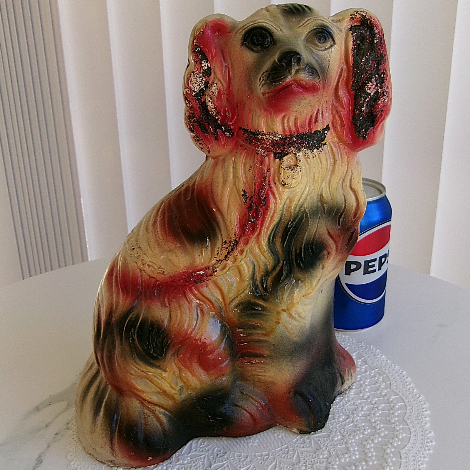 Vintage 1940’s Chalkware Spaniel Dog Carnival Prize Statue 11x8” Vintage 1940’s Chalkware Spaniel Dog Carnival Prize Statue 11x8”