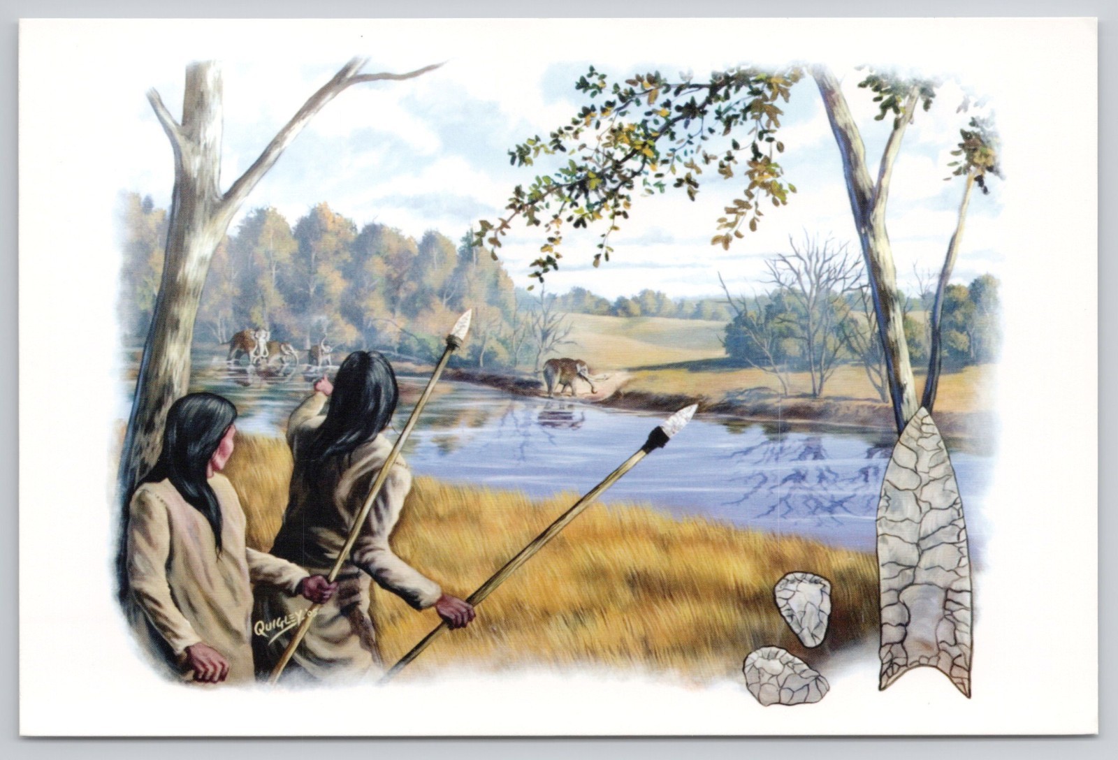 Ocmulgee National Monument Postcard Macon GA Paleo-Indian Mammoth Hunter Quigley Ocmulgee National Monument Postcard Macon GA Paleo-Indian Mammoth Hunter Quigley