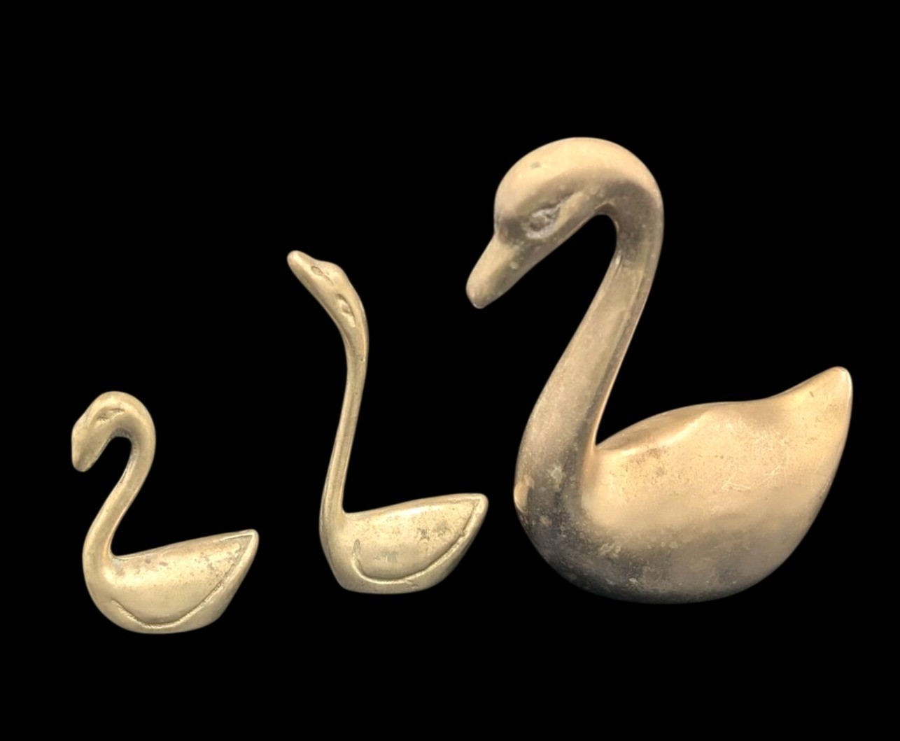 Set Of 3 Vintage Solid Brass Swan Figurines Decorative Collectibles Home Decor Set Of 3 Vintage Solid Brass Swan Figurines Decorative Collectibles Home Decor