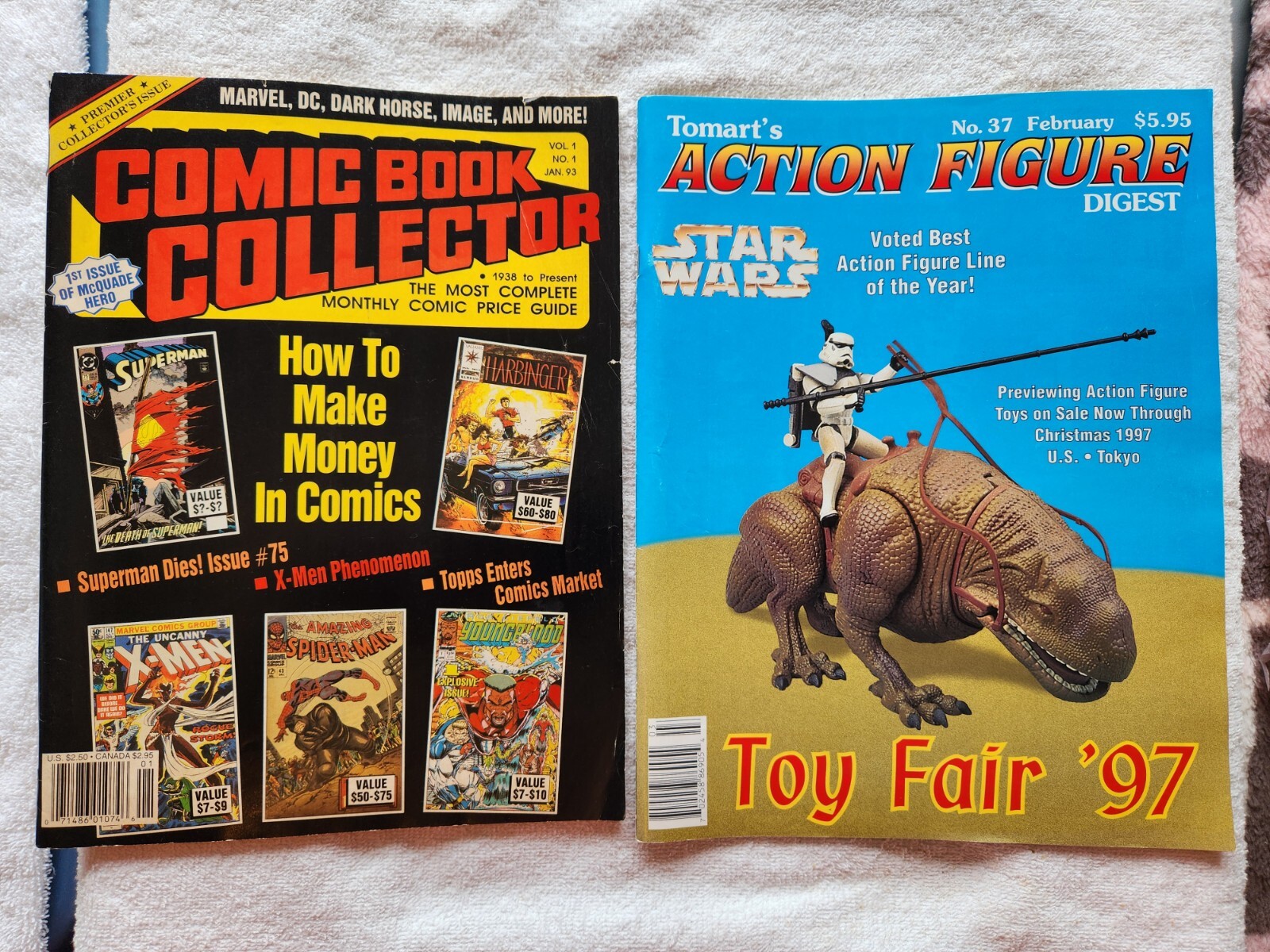 Comic Book Collector Price Guide No. 1, Jan 1993 & Action Figure Digest No. 37