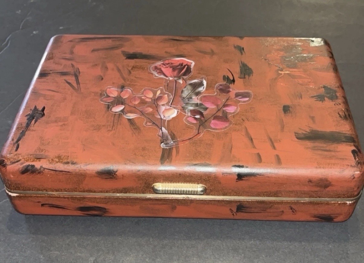 Vintage Dark Rose Weird Creepy Jewelry Box Hand Painted / Designed OOAK Vintage Dark Rose Weird Creepy Jewelry Box Hand Painted / Designed OOAK