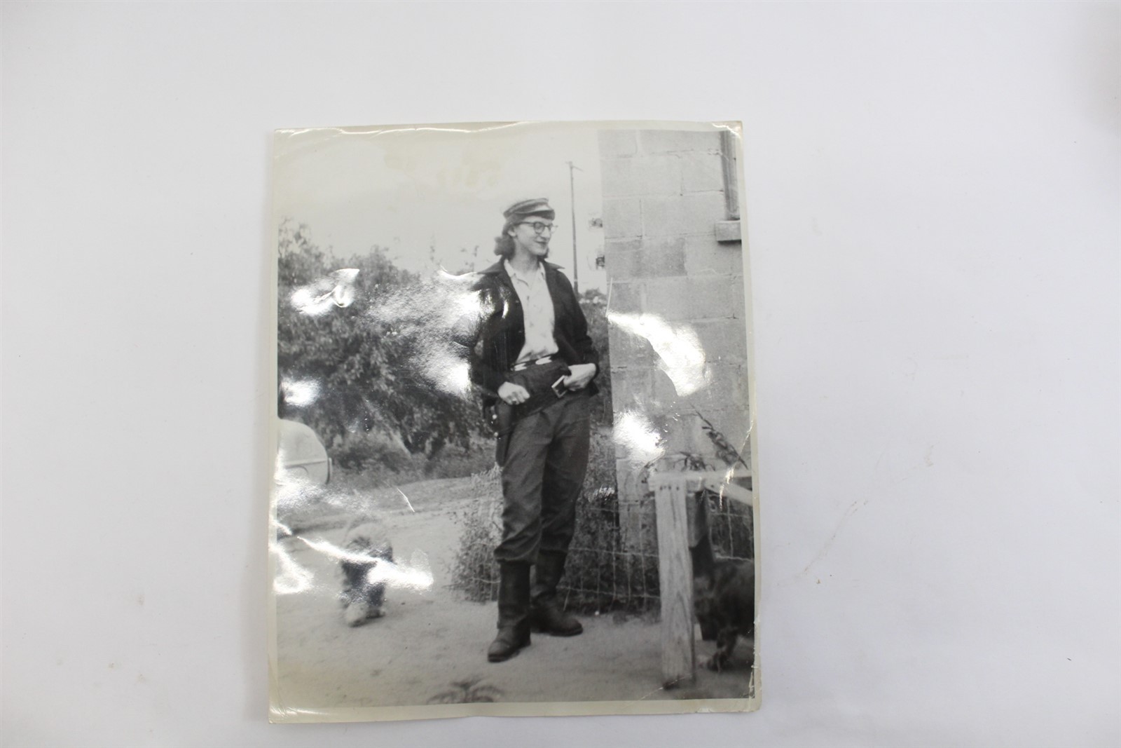 Ca. 1940\'s-\'50\'s Black & White Glossy Photo Uniformed Woman, Dogs Ca. 1940\'s-\'50\'s Black & White Glossy Photo Uniformed Woman, Dogs