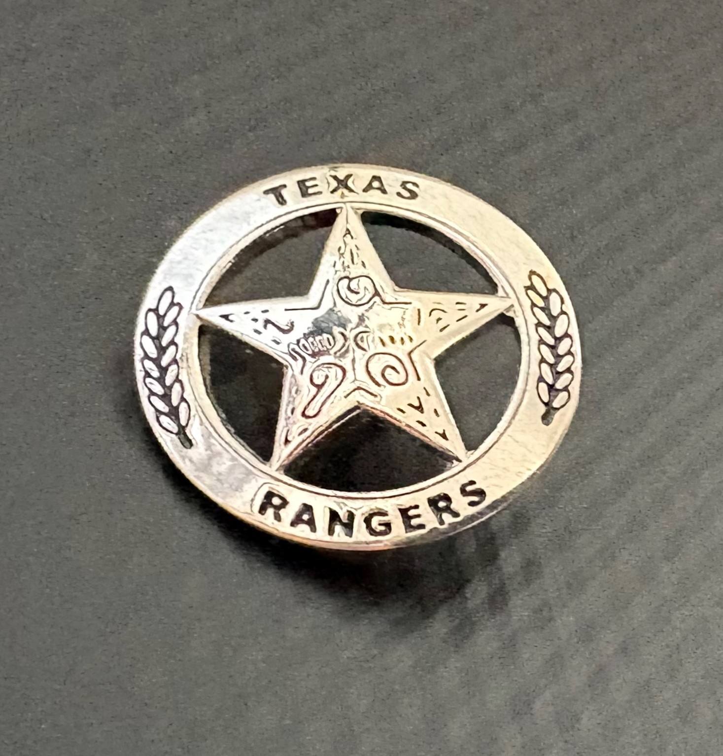 Texas Rangers Lapel Pin Star Badge - Collectible Silver-Tone - Authentic Texas Rangers Lapel Pin Star Badge - Collectible Silver-Tone - Authentic