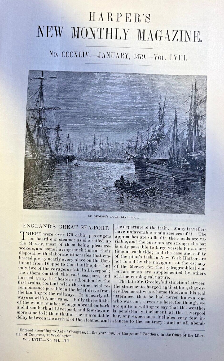 1879 Liverpool England St. George\'s Dock Strand Street Perch Rock Light 1879 Liverpool England St. George\'s Dock Strand Street Perch Rock Light