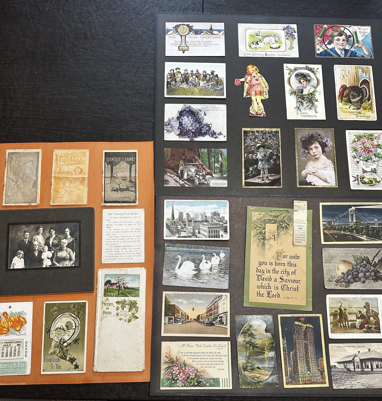 Antique Card Collection Scrapbooked On Poster Board 31 Items 1913 To 1929 Antique Card Collection Scrapbooked On Poster Board 31 Items 1913 To 1929