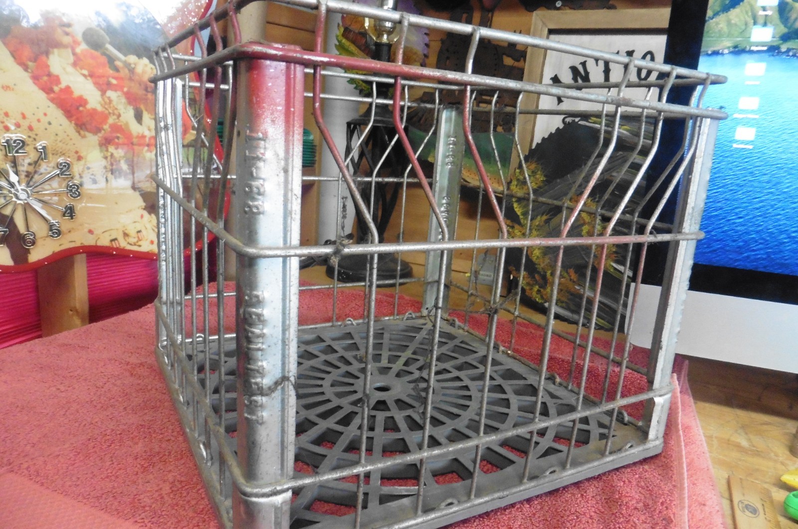 Vintage Metal Sealtest Milk crate carier 11/68