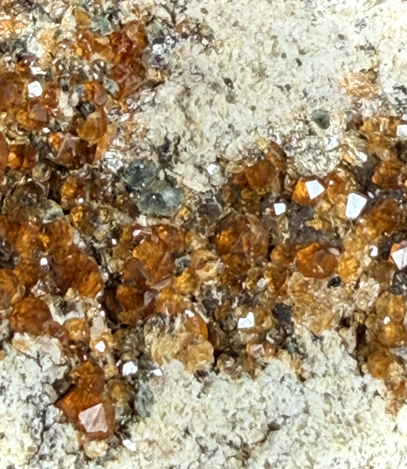 Fanta Spessartine Garnet Vein Slab - Natural Crystal Seam on Granitic Matrix ... Fanta Spessartine Garnet Vein Slab - Natural Crystal Seam on Granitic Matrix ...