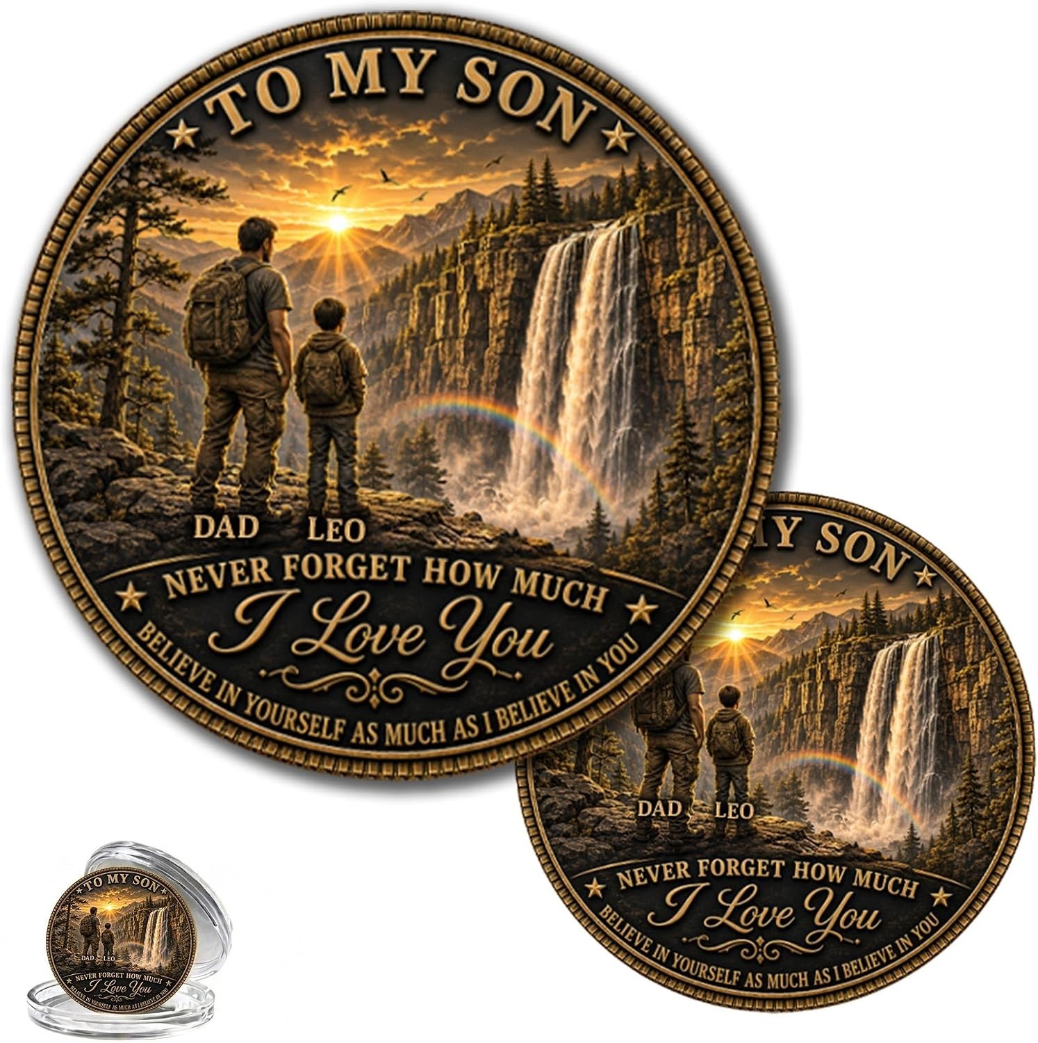 To My Son Challenge Coin From Dad Inspirational Love Gift Graduation Keepsake