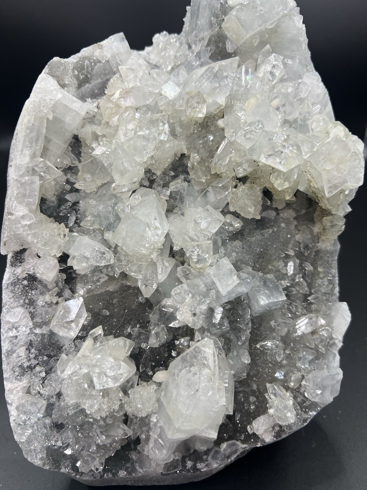 5.7 Lb Big Natural Apophyllite On Druzy Chalcedony With Cut BaseCrystals,Quartz