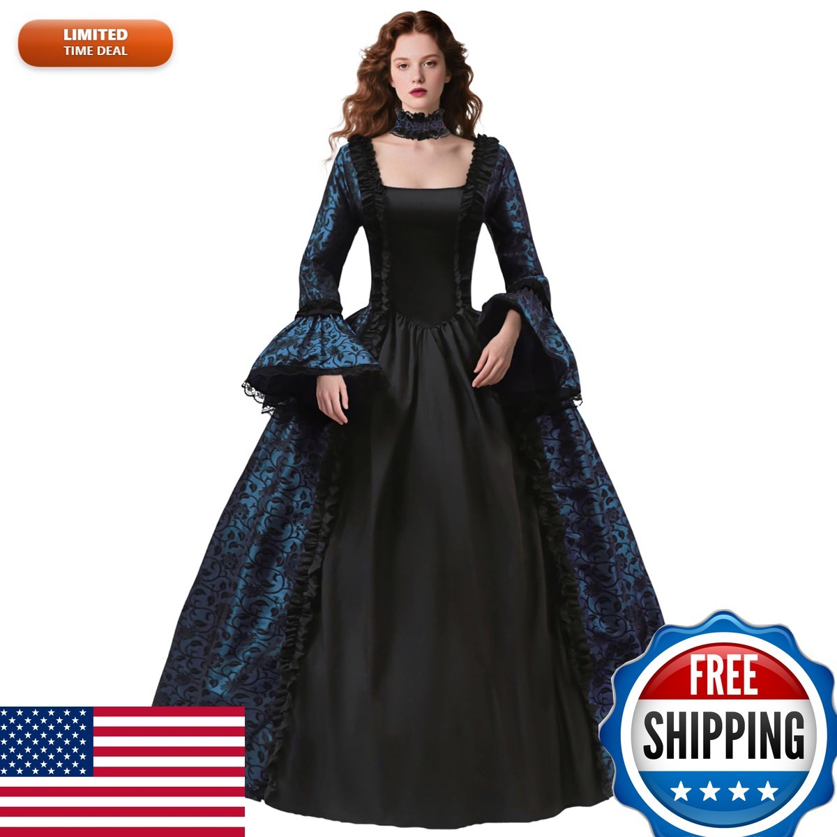 WYZJL Victorian Dress Women Inspiration Maiden Costume Gothic Rococo Dress WYZJL Victorian Dress Women Inspiration Maiden Costume Gothic Rococo Dress