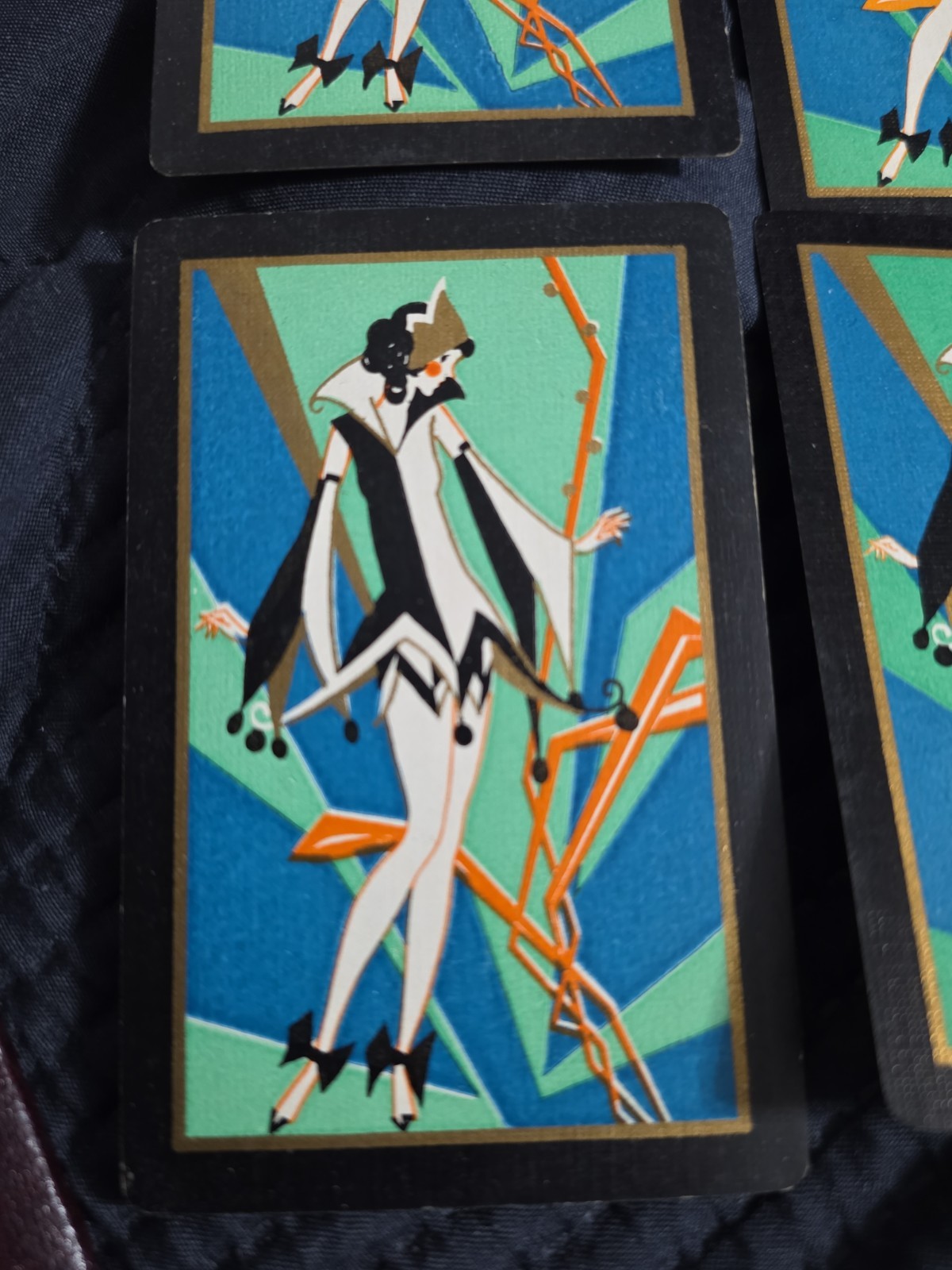 Vintage Linen Art Deco Lady Single Swap Playing Card Lot Of 4 Vintage Linen Art Deco Lady Single Swap Playing Card Lot Of 4