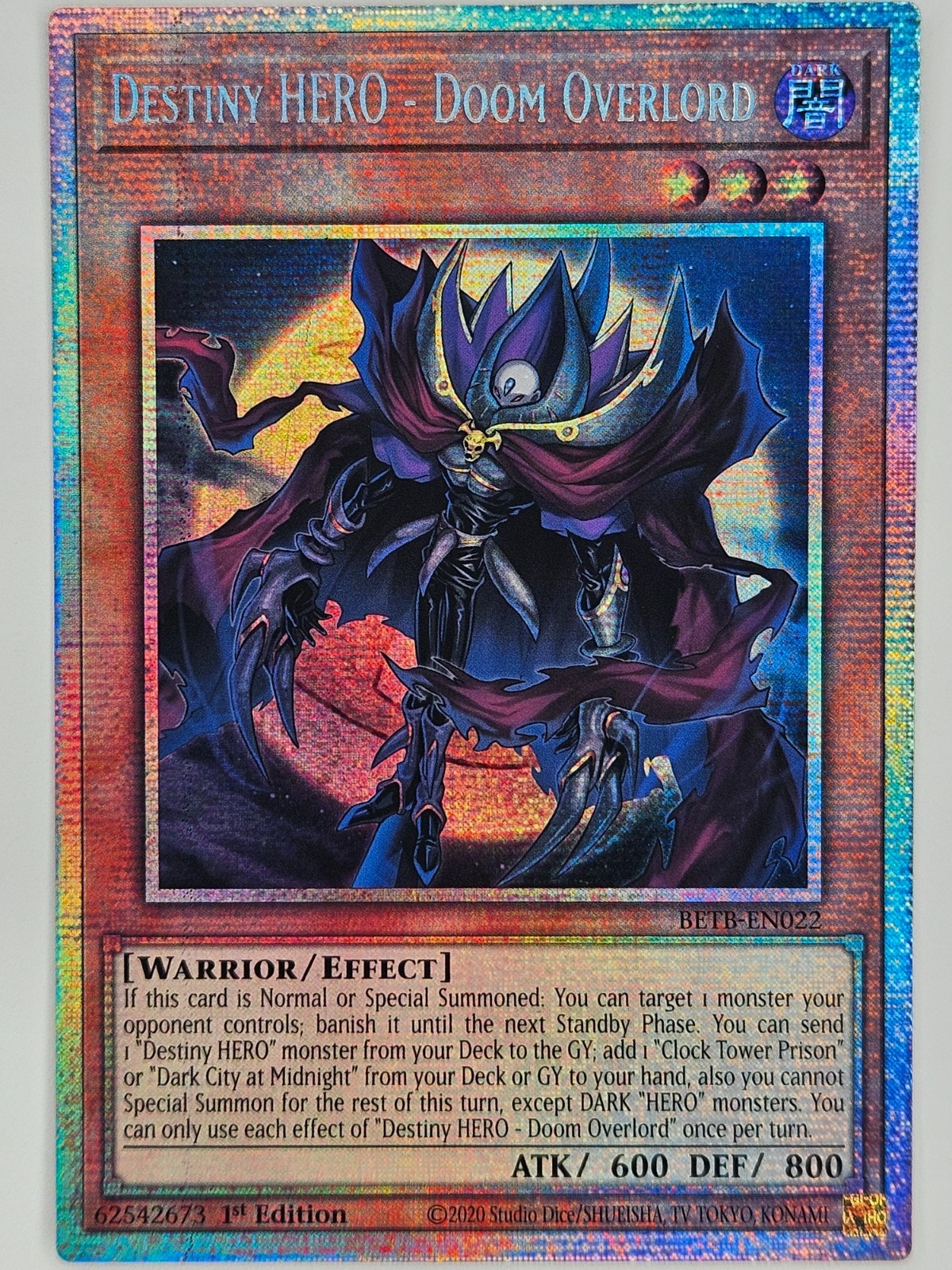YuGiOh BETB-EN022 Destiny HERO - Doom Overload Starlight Rare YuGiOh BETB-EN022 Destiny HERO - Doom Overload Starlight Rare