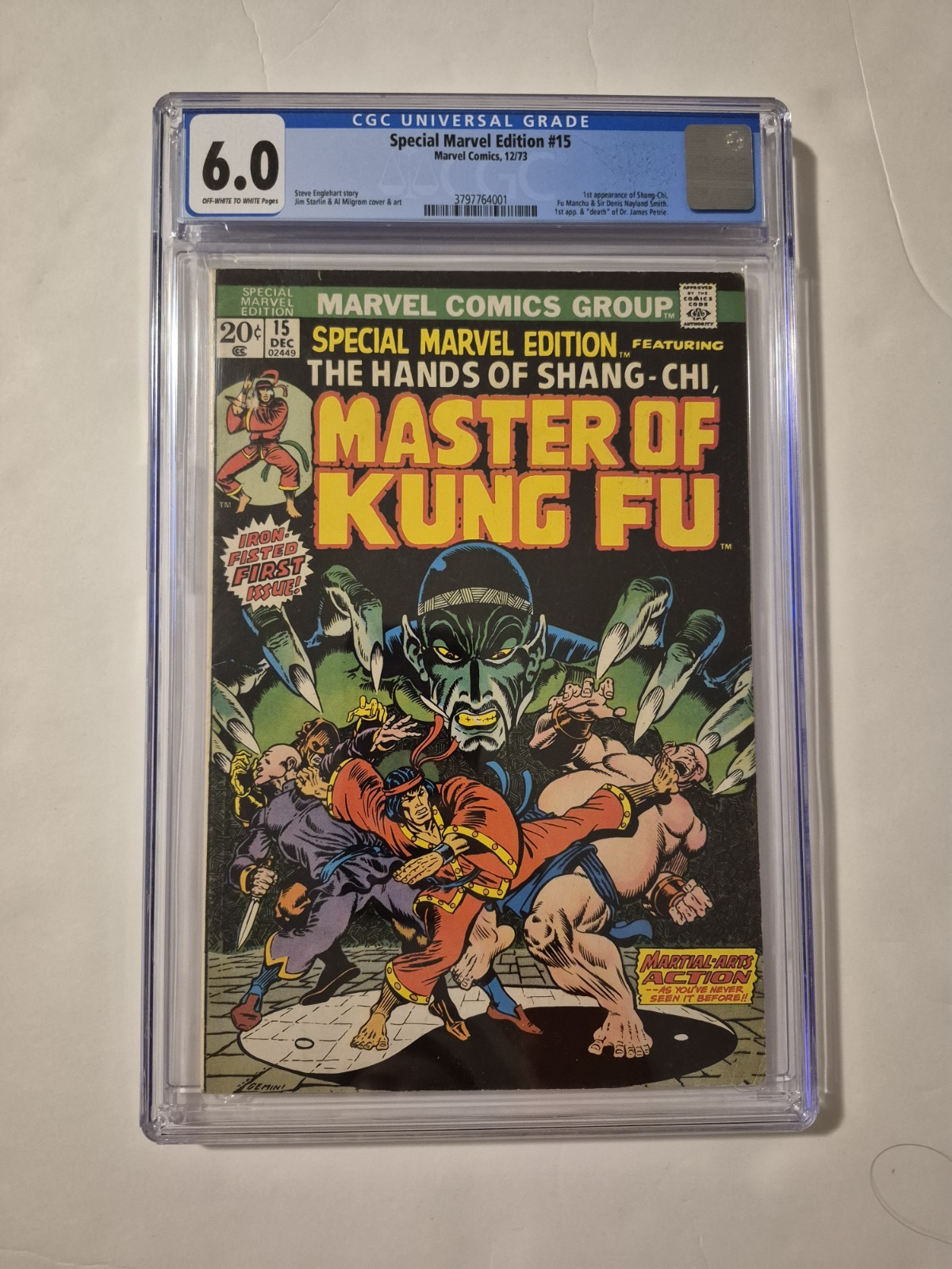 Special Marvel Ed. #15 1st SHANG-CHI, FU MANCHU & Sir Denis Smith 1973 CGC 6.0 Special Marvel Ed. #15 1st SHANG-CHI, FU MANCHU & Sir Denis Smith 1973 CGC 6.0