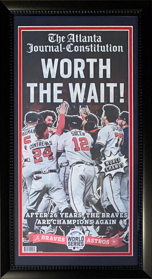 Atlanta Journal Constitution 2021 World Series Braves Original Framed Newspaper