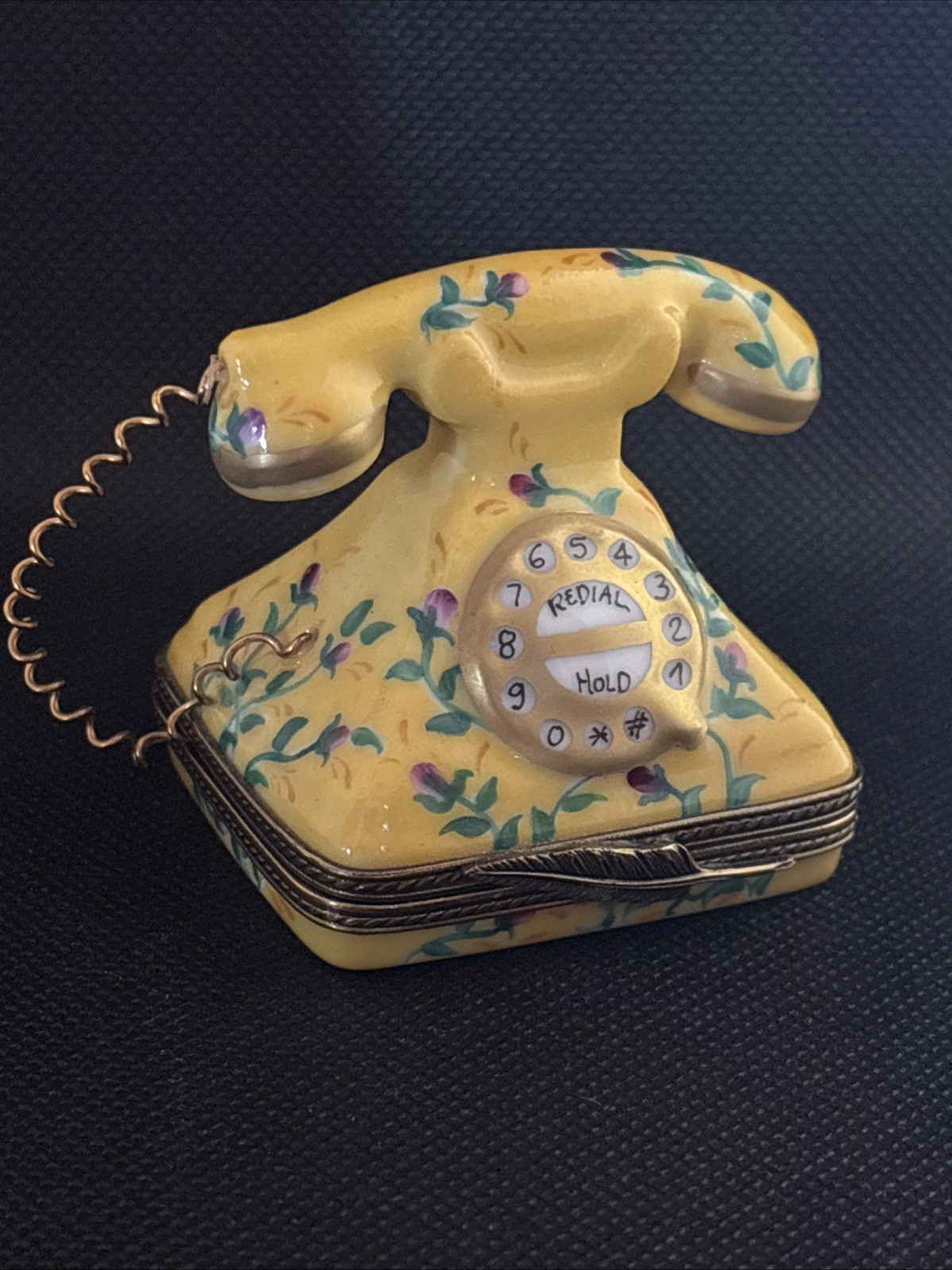 Limoges France Vintage Telephone Porcelain Trinket Box Limoges France Vintage Telephone Porcelain Trinket Box