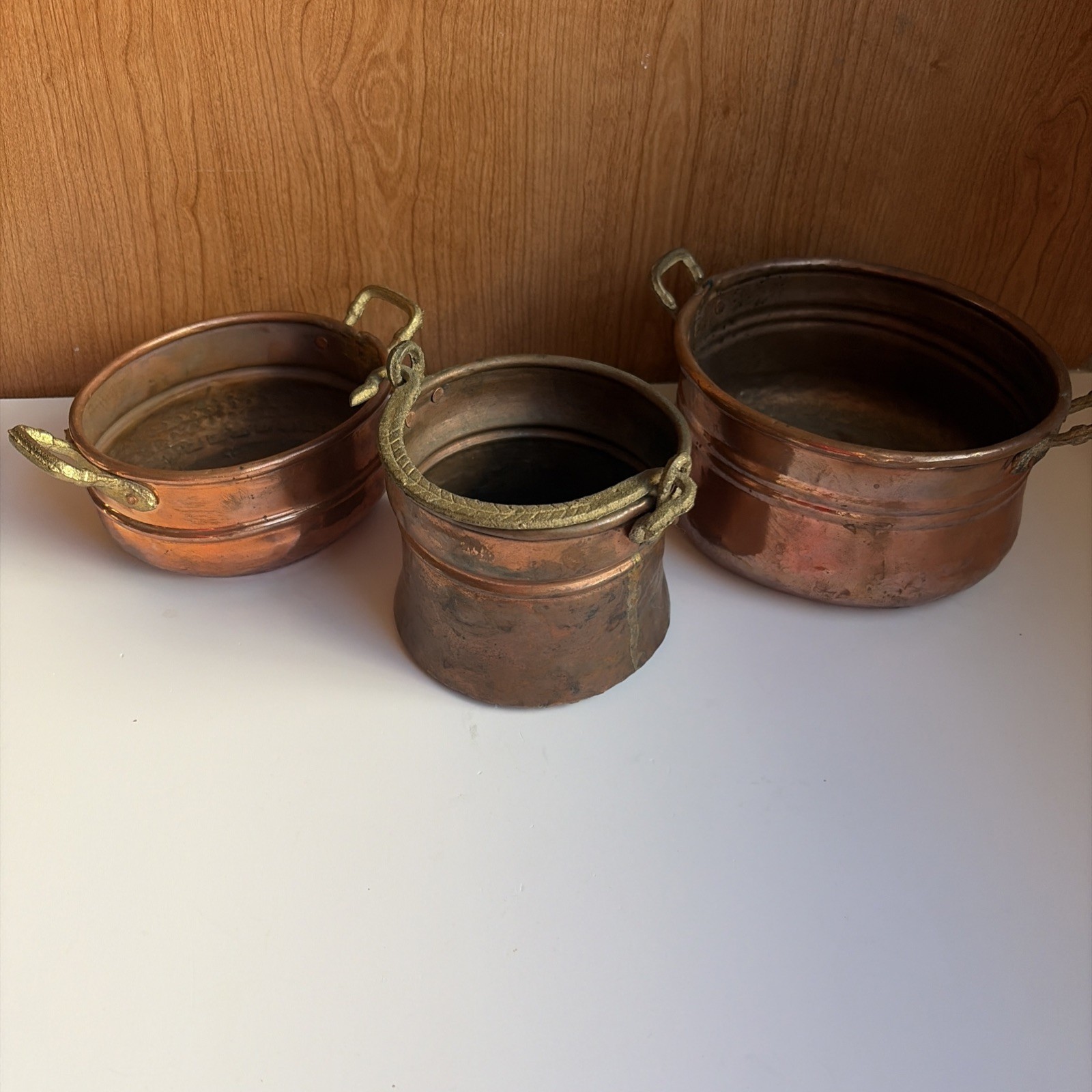 Antique Hand Hammered Copper Lot Of 3 Made In Turkey Antique Hand Hammered Copper Lot Of 3 Made In Turkey