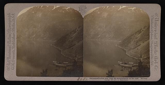 Photo:Geirangerfjord Norway 1906 Mountainside Viewboat Fjord Landscape