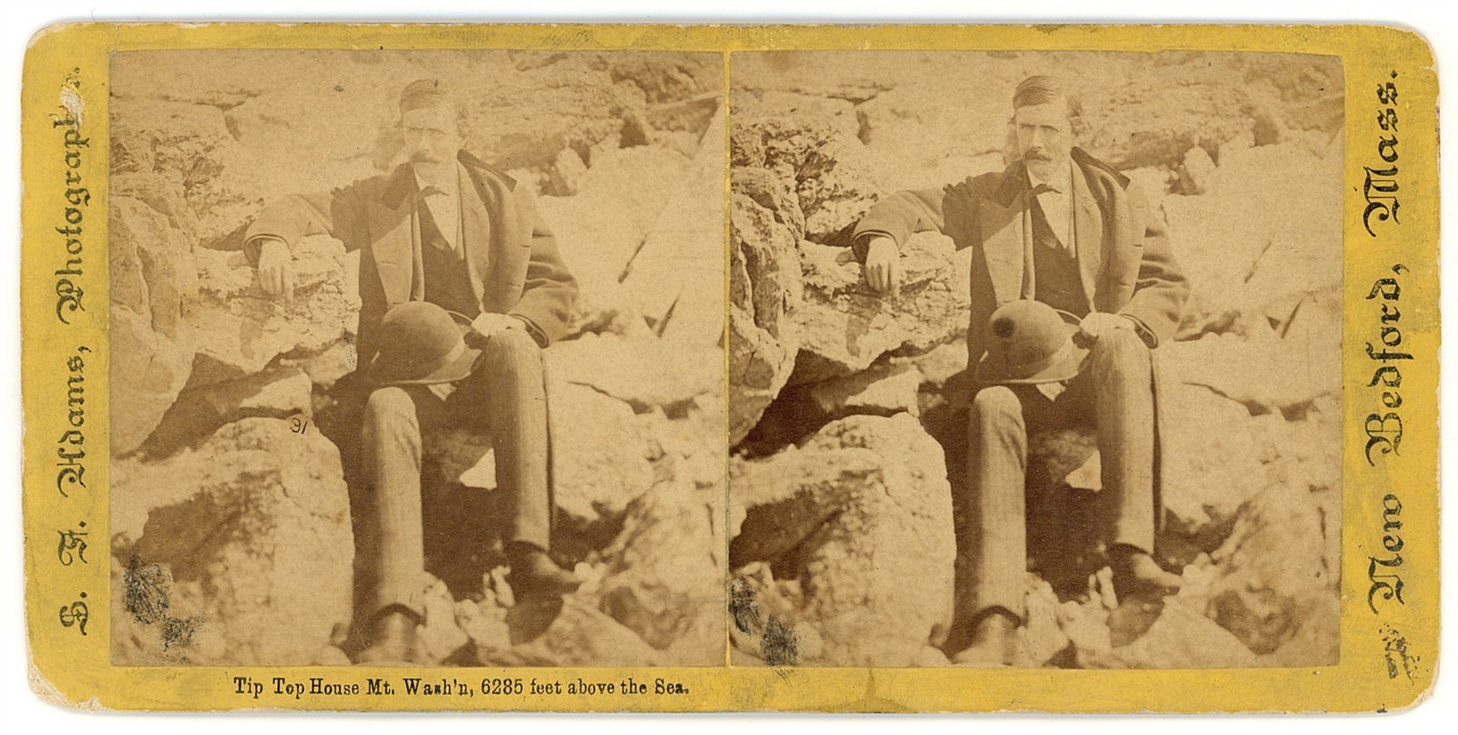 NEW HAMPSHIRE STEREOVIEW - Tip Top House & Tourist - SF Adams 1870s NEW HAMPSHIRE STEREOVIEW - Tip Top House & Tourist - SF Adams 1870s