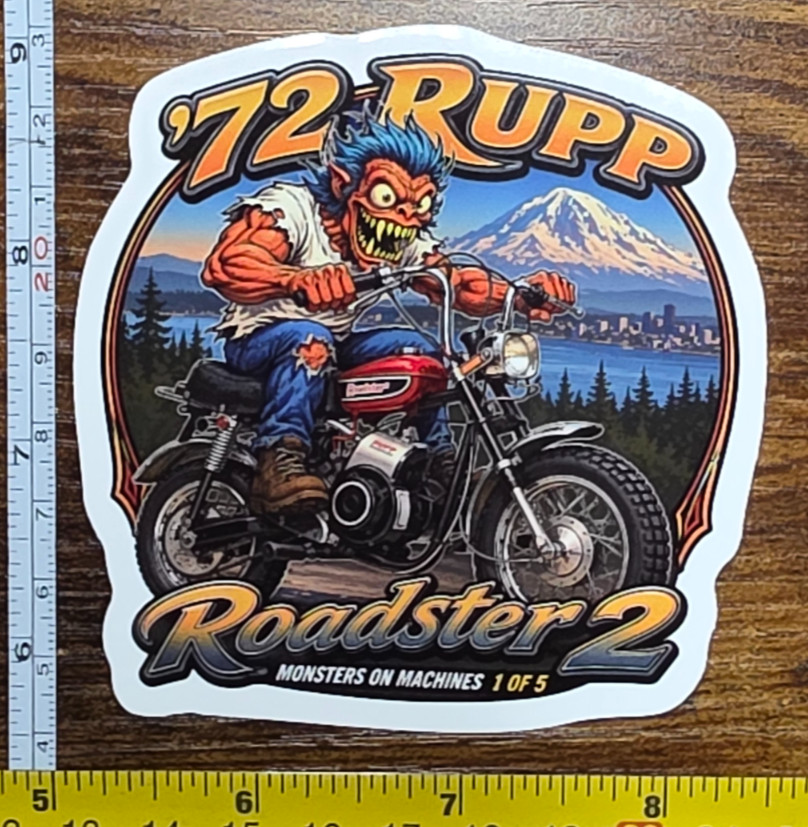 1972 Rupp Roadster 2 9x9cm Durable Die-Cut Vinyl Sticker Number 1 of 5