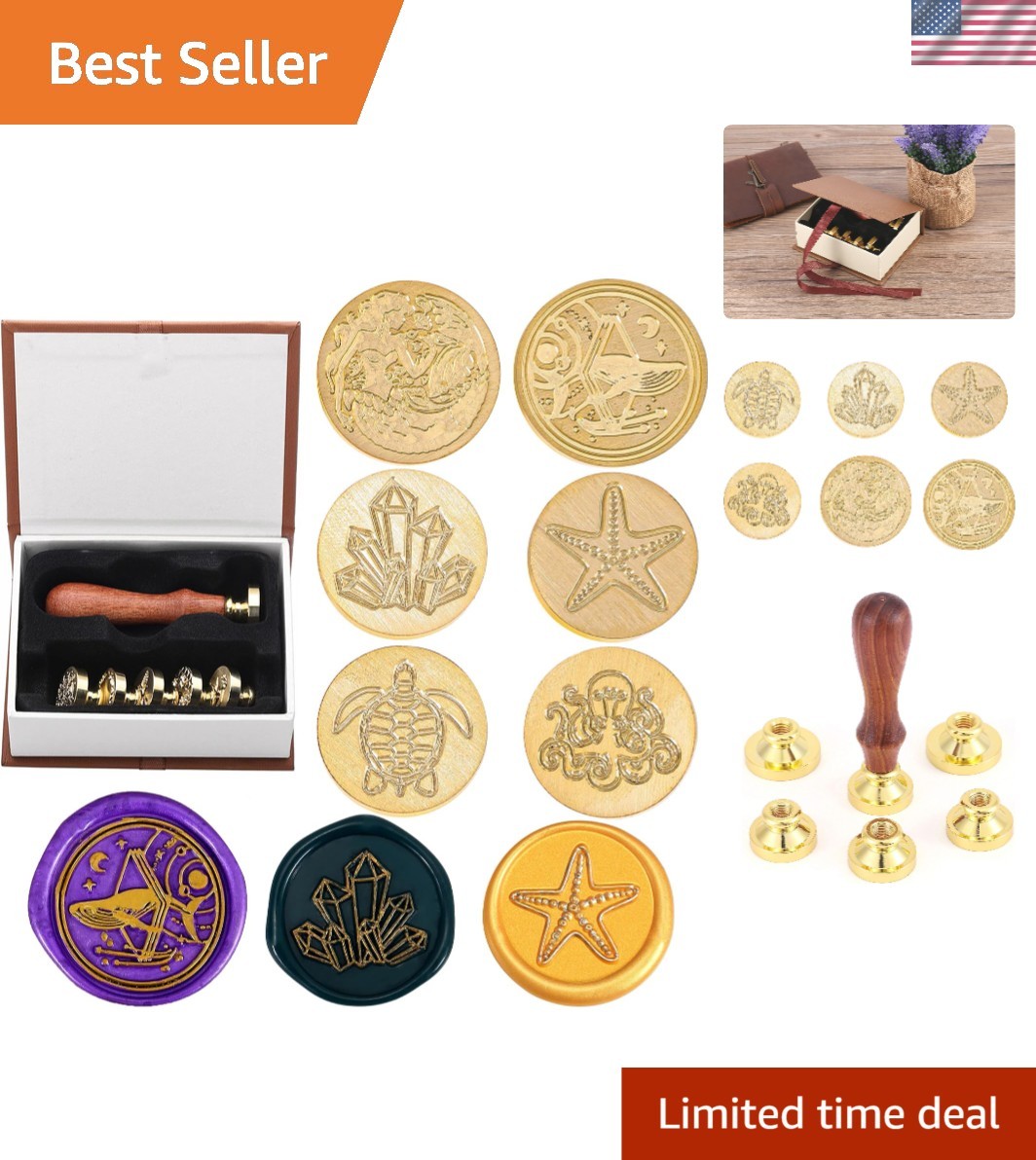 Elegant Wax Seal Stamp Set - 6 Unique Designs for Weddings & Special Occasions