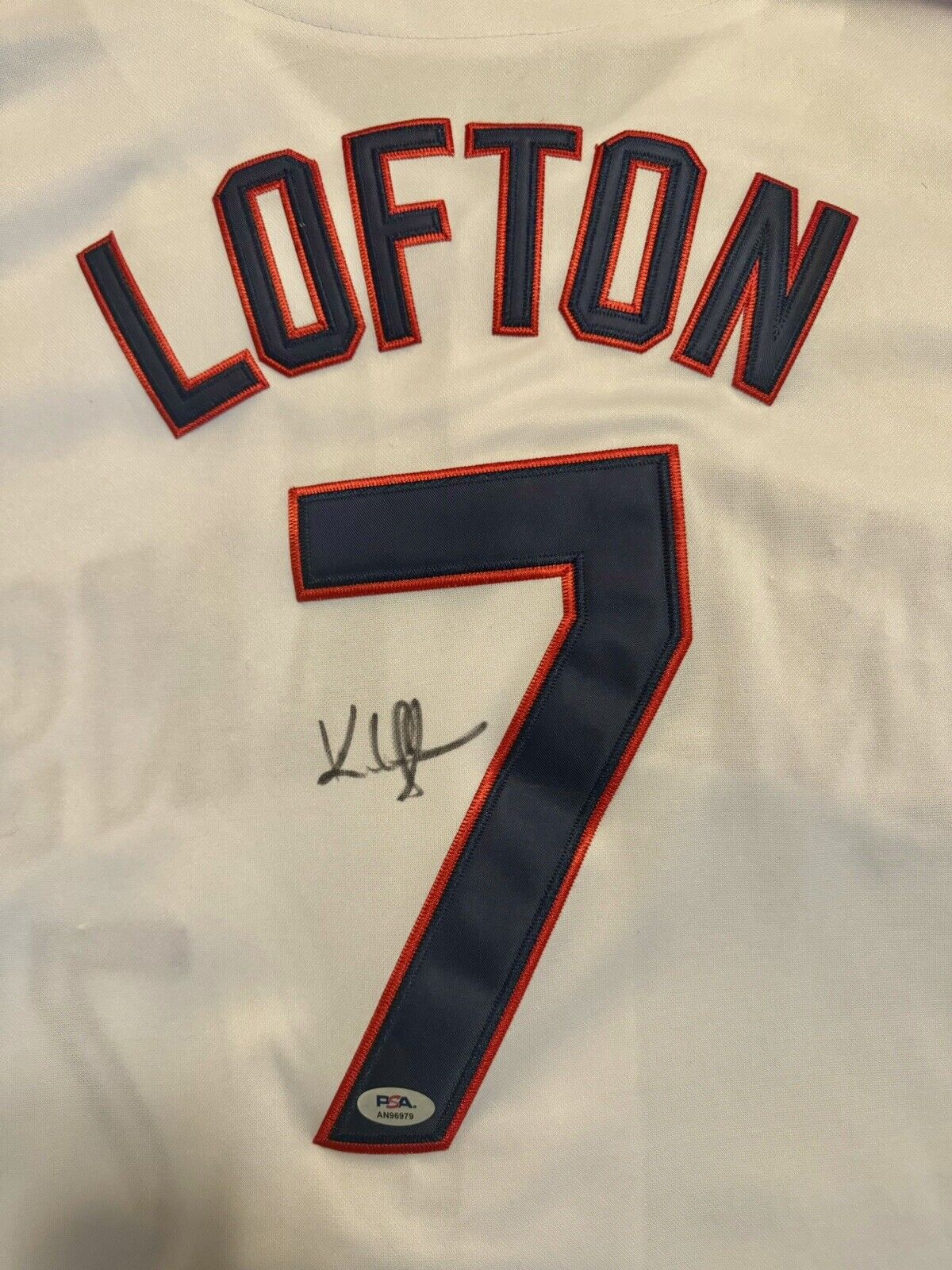 Kenny Lofton Autographed Signed Cleveland Indians Baseball Jersey (PSA/DNA)