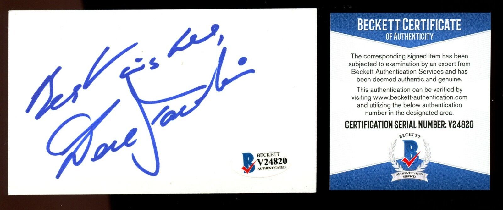 Sir Derek Jacobi signed autograph auto 3x5 index card BAS Beckett Authenticated