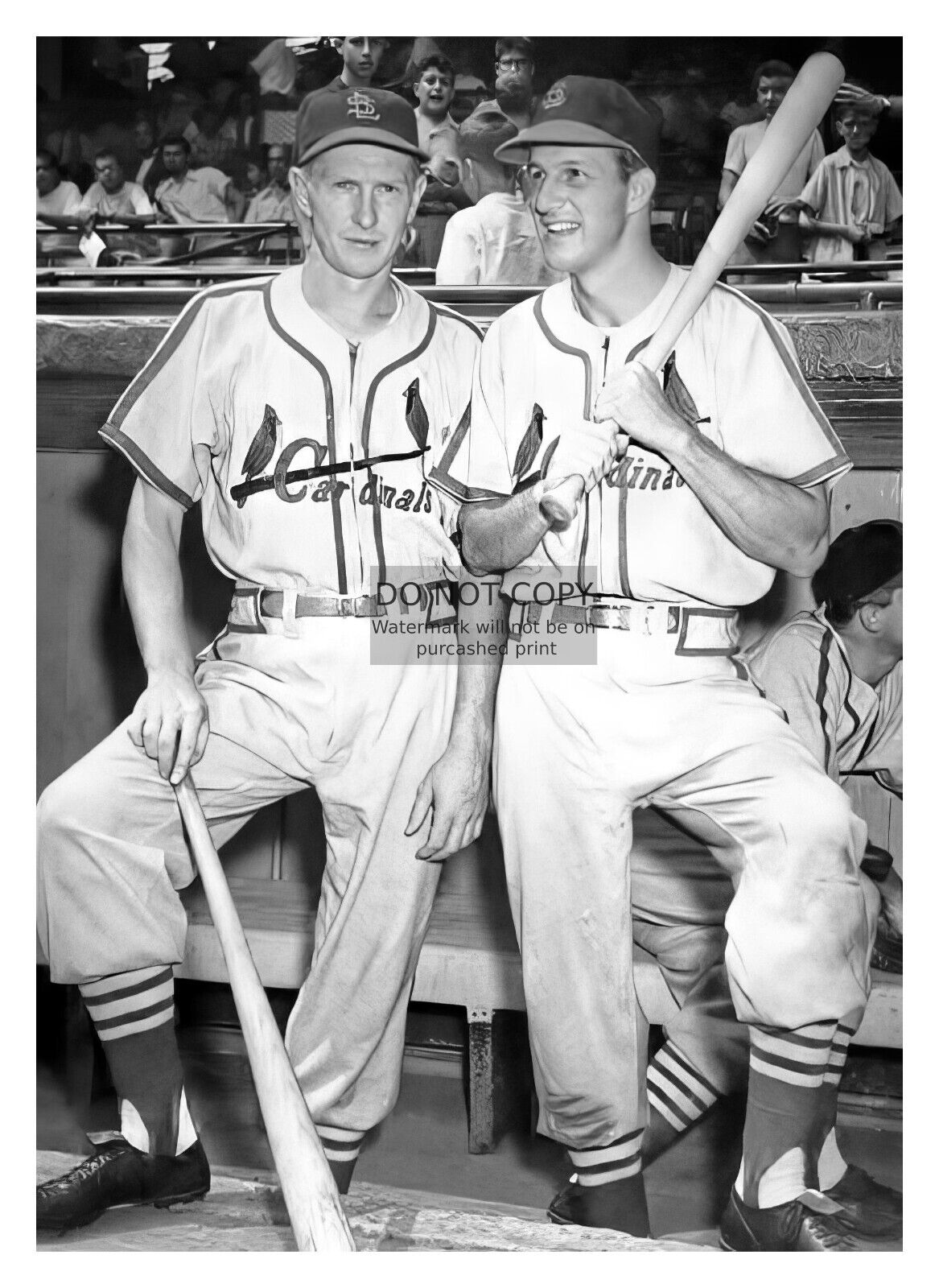 STAN MUSIAL AND RED SCHOENDIENST ST. LOUIS CARDINALS BASEBALL PLAYERS 5X7 PHOTO