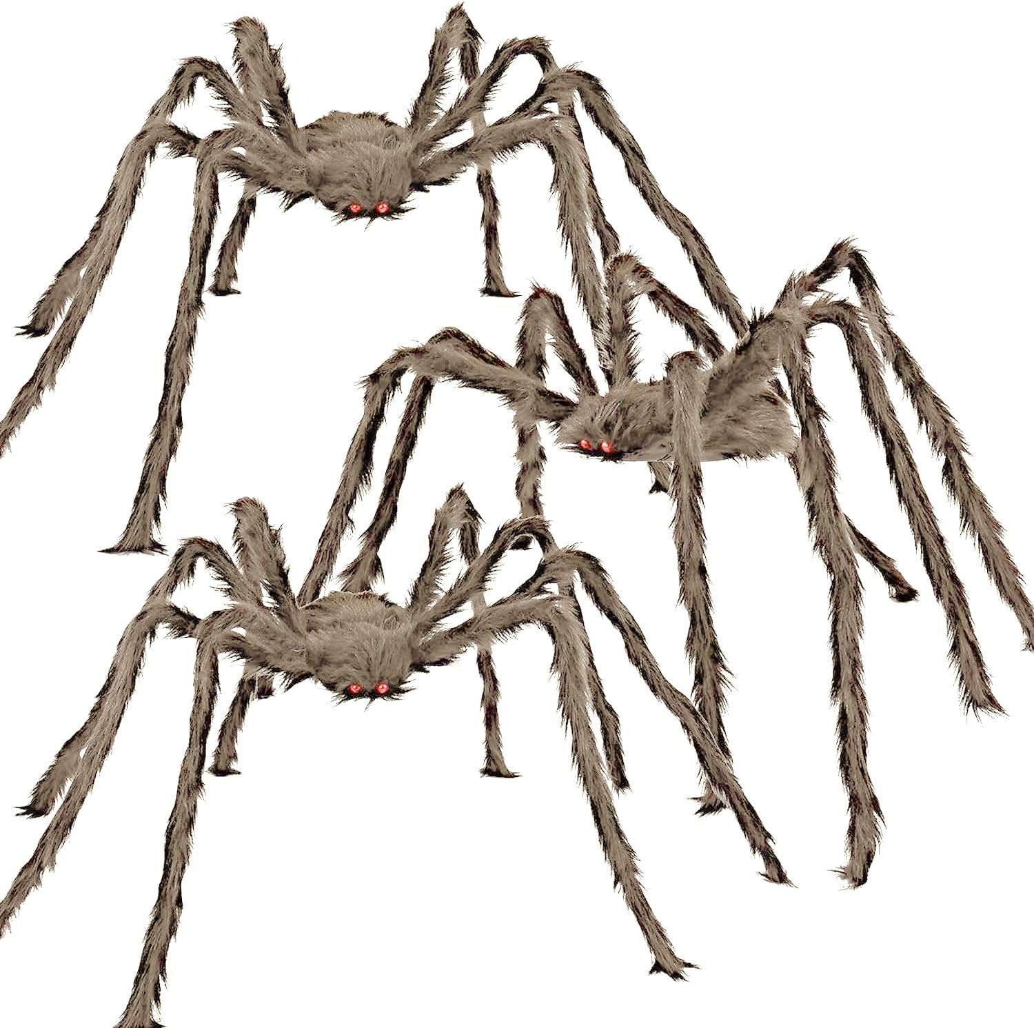Halloween Giant Brown Spider 3 Pack 5Ft 4Ft 3.2Ft Realistic Large Scary Hairy Sp Halloween Giant Brown Spider 3 Pack 5Ft 4Ft 3.2Ft Realistic Large Scary Hairy Sp