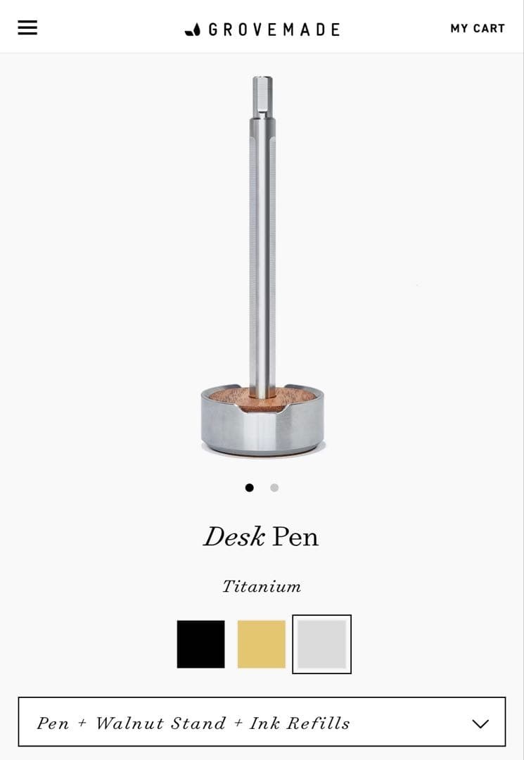 [New] GROVEMADE Desk Pen Titanium+Stand Set