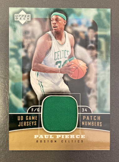 PAUL PIERCE 2004-05 UD GAME JERSEY PATCH NUMBER