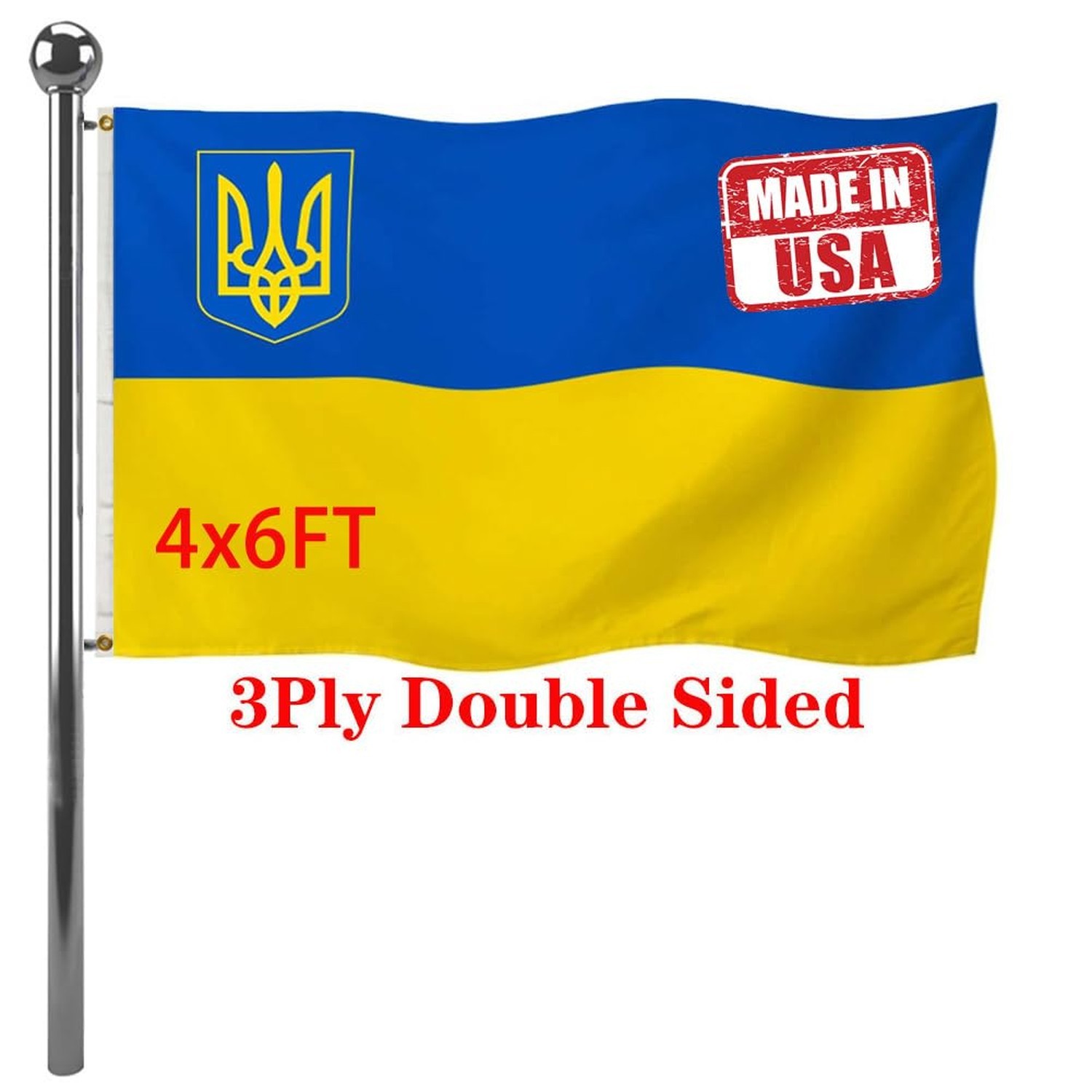 Jayus Double Sided Ukraine Flag 4x6 Outdoor- Heavy Duty Polyester Ukrainian N... Jayus Double Sided Ukraine Flag 4x6 Outdoor- Heavy Duty Polyester Ukrainian N...