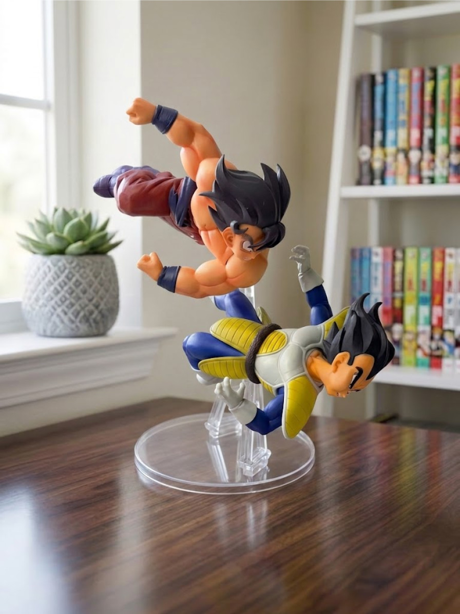 Goku vs Vegeta Epic Punch Fight Scene Midair Dragon Ball Z Collectible Figure