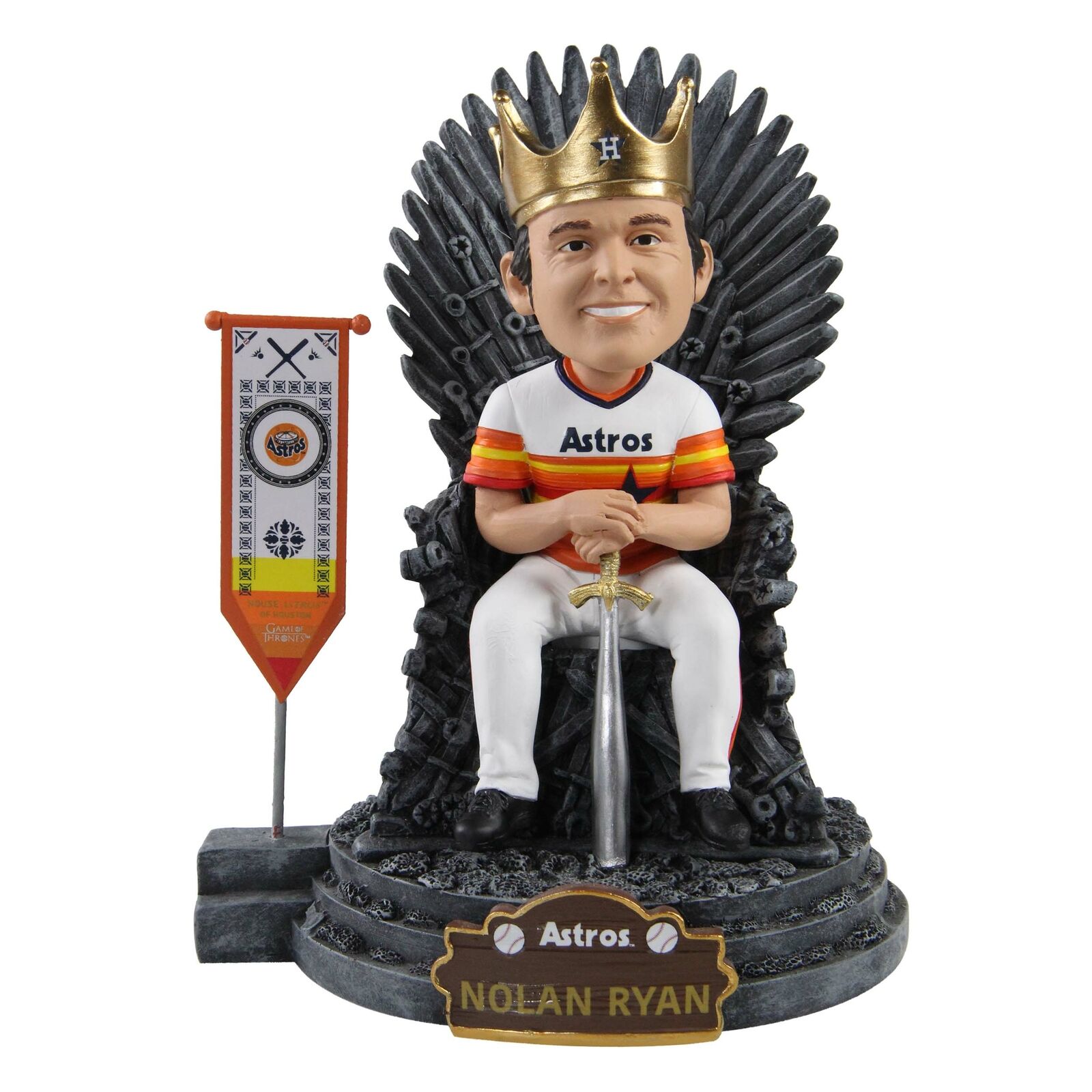 Nolan Ryan Houston Astros Game of Thrones Legend Iron Throne Bobblehead MLB