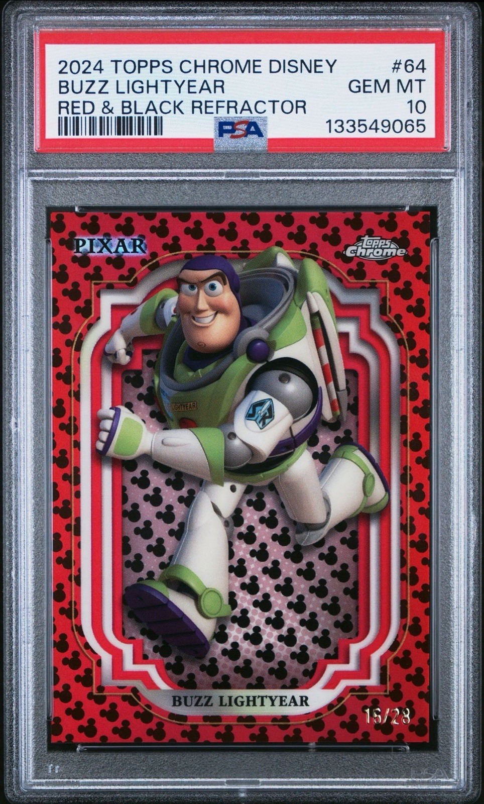 2024 Topps Chrome Disney | Buzz Lightyear | Mickey Print /28 | Toy Story | PSA10 2024 Topps Chrome Disney | Buzz Lightyear | Mickey Print /28 | Toy Story | PSA10
