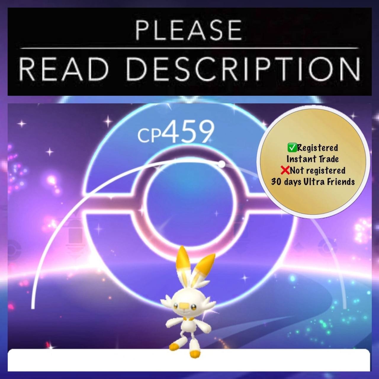 Shiny Scorbunny Special Background Community Day - Pokemon Go