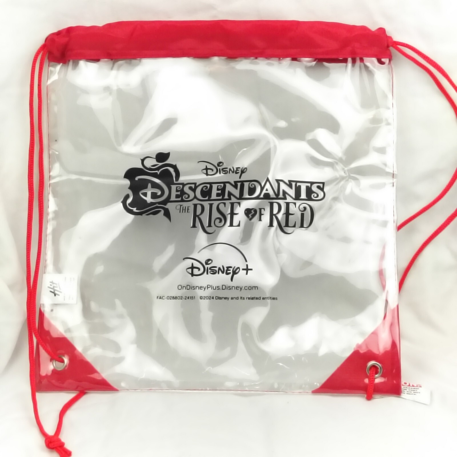Disney Descendants Plastic Drawstring Bag Rise of Red Vidcon 2024 12x12 Promo Disney Descendants Plastic Drawstring Bag Rise of Red Vidcon 2024 12x12 Promo