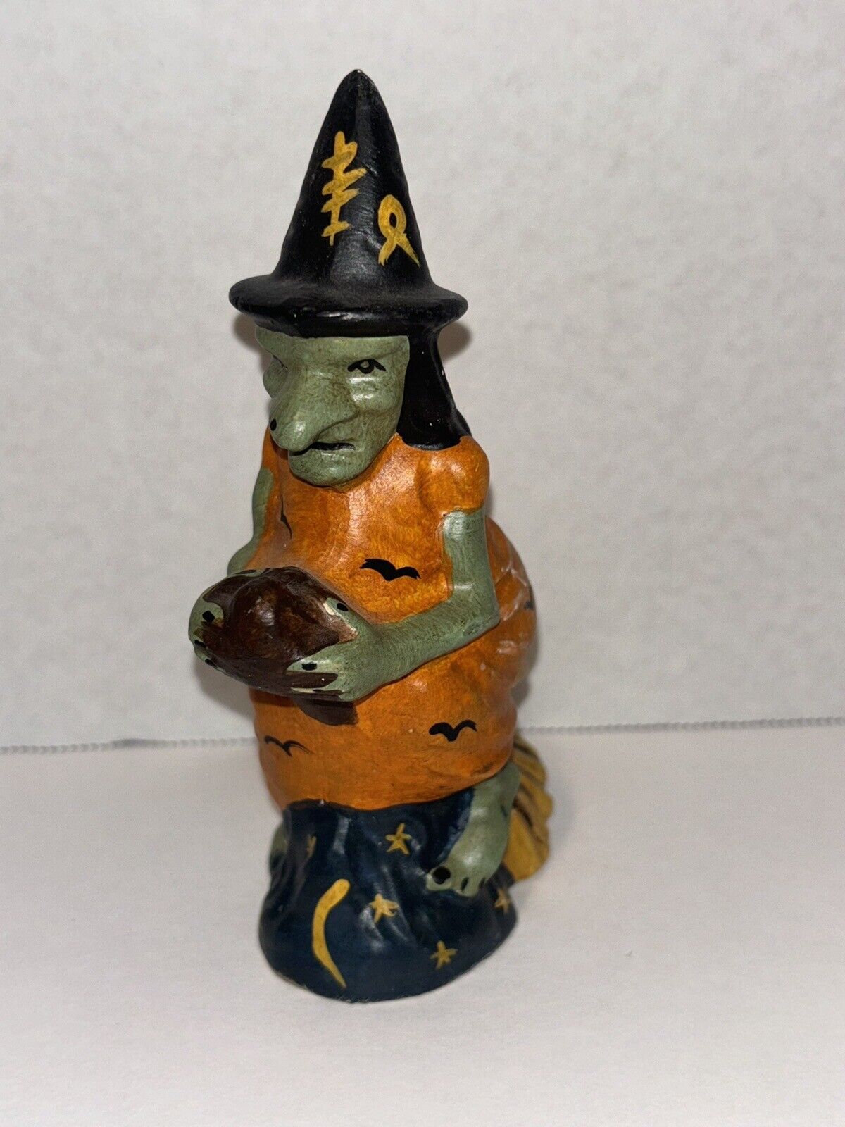 2002 Richard Rich Connolly Chalkware Folk Art Halloween Witch Limited #83 Rare