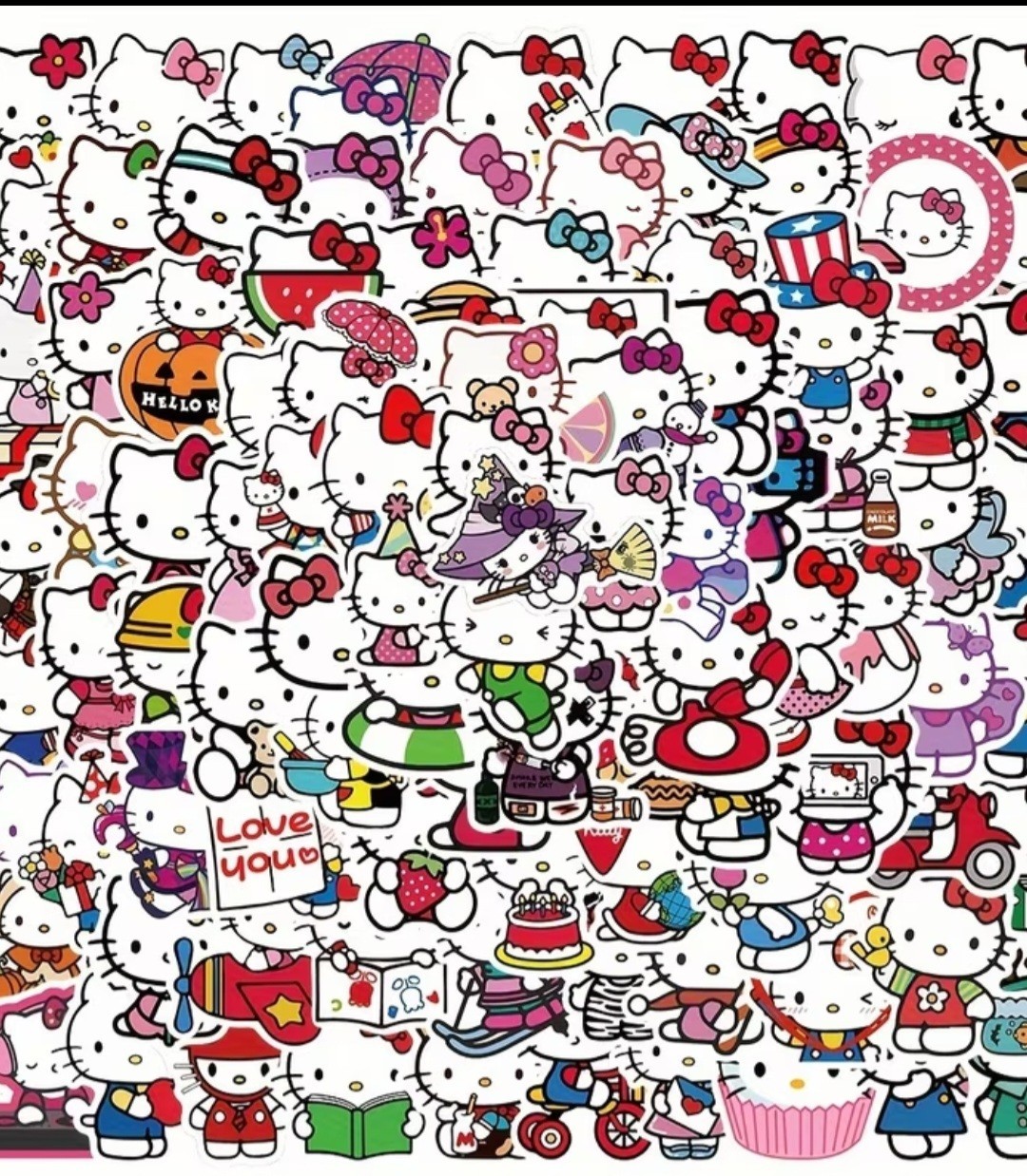 50 PCS Sanrio Hello Kitty Random Stickers Laptop Phone Waterbottle
