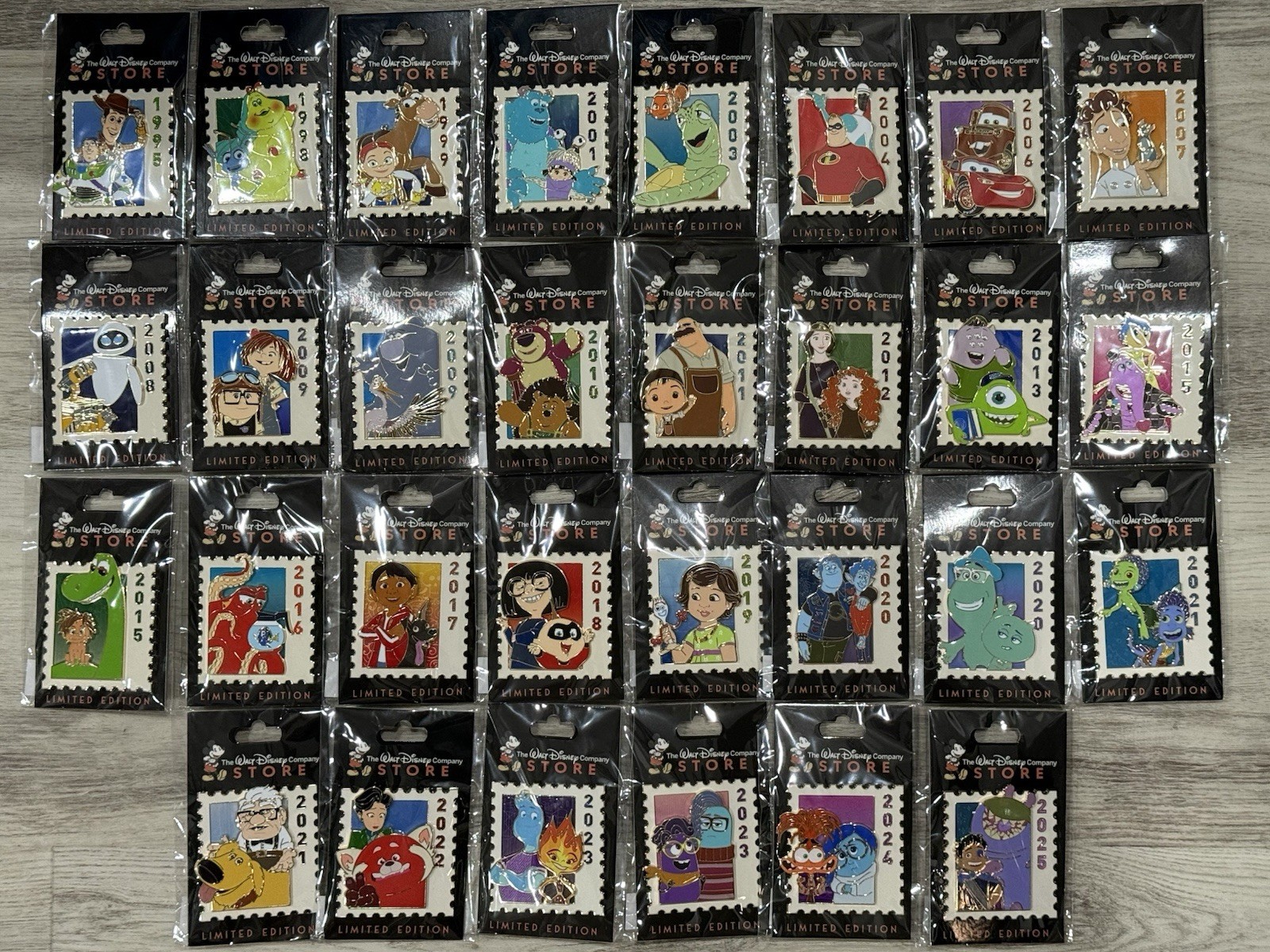 2026 Disney D23 WDCS The Ultimate Pixar Stamp Pins Complete Set LE 500 2026 Disney D23 WDCS The Ultimate Pixar Stamp Pins Complete Set LE 500