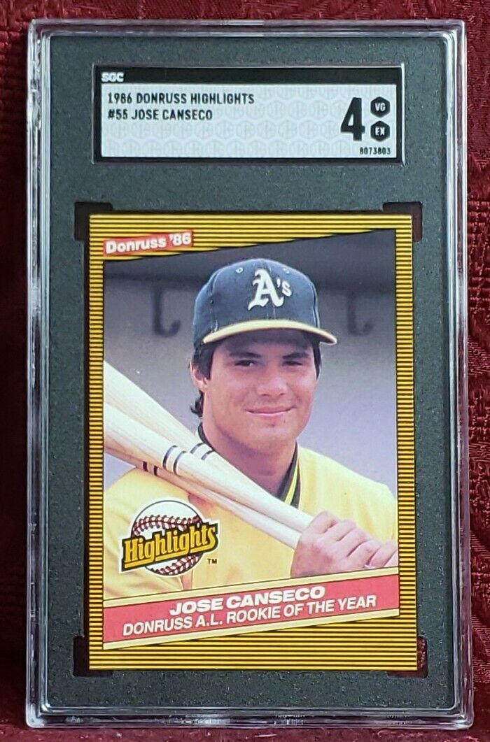 1986 Donruss Highlights #55 Jose Canseco RC Rookie, SGC-4, Combined Shipping 