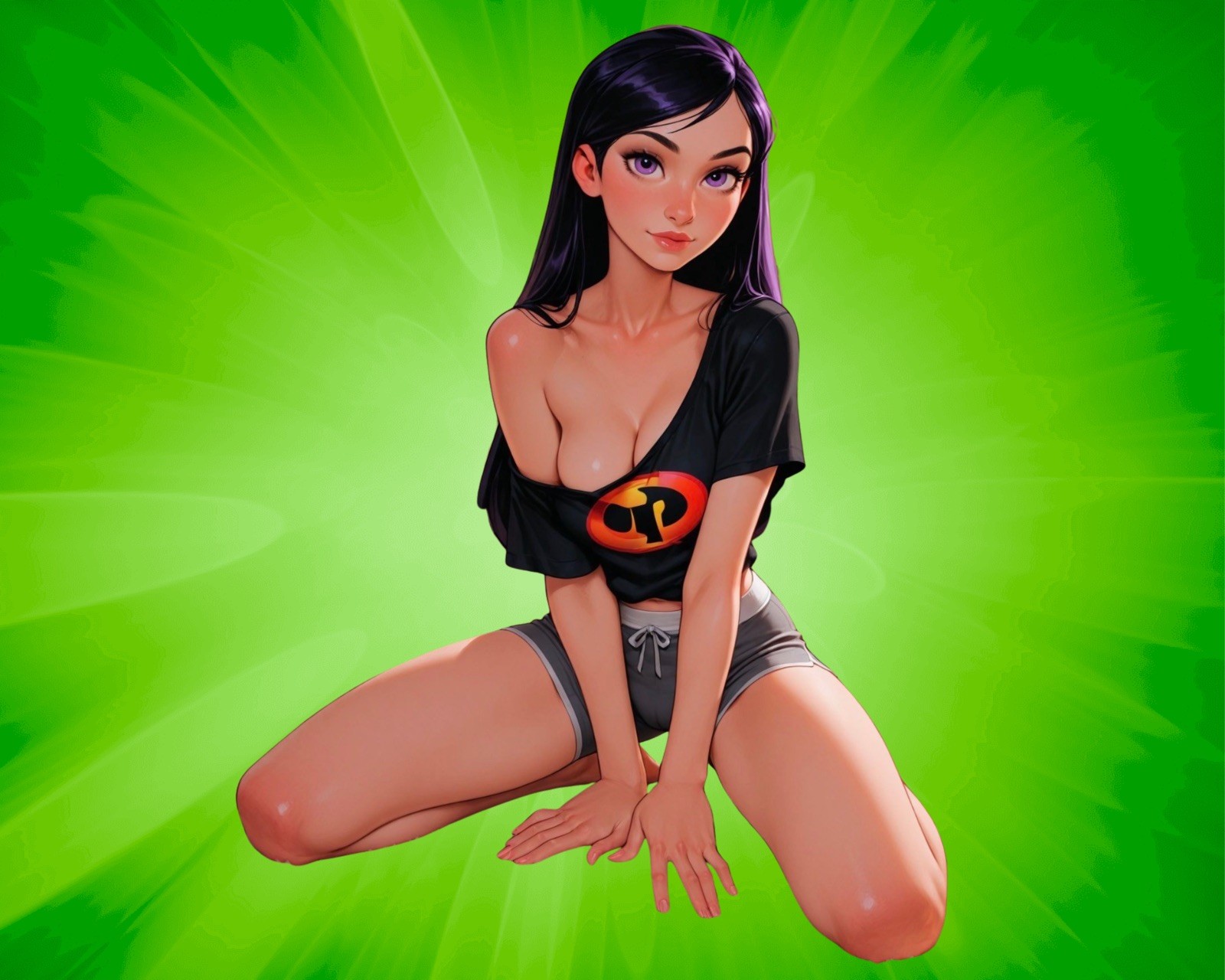 Violet Parr Waifu Sticker 5”. Cartoon Sticker- Goth Violet Parr Waifu Sticker 5”. Cartoon Sticker- Goth
