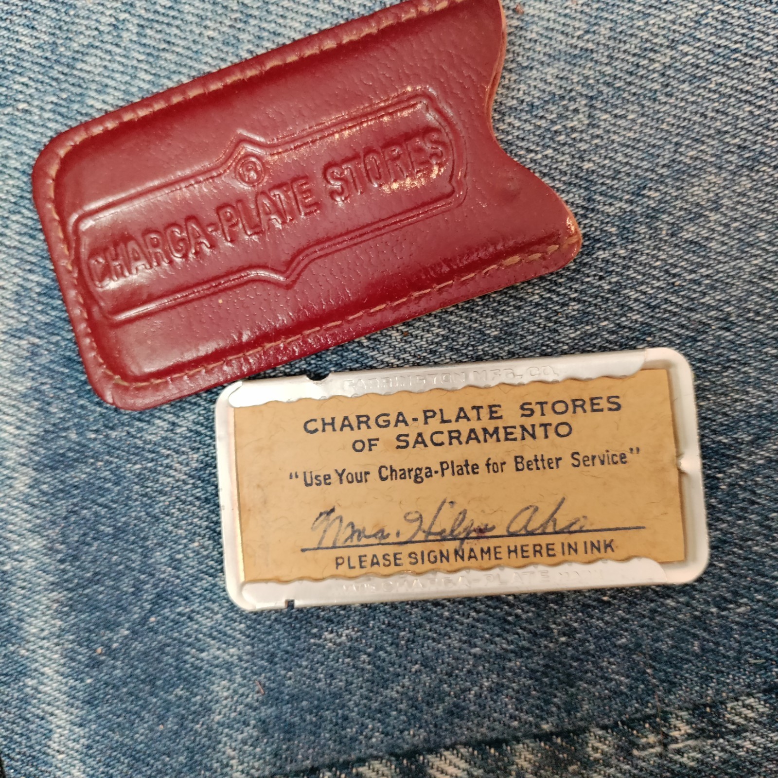 Vtg Dept Store Early Credit Card Charge Plate & Holder Pomeroy's Reading PA Vtg Dept Store Early Credit Card Charge Plate & Holder Pomeroy's Reading PA
