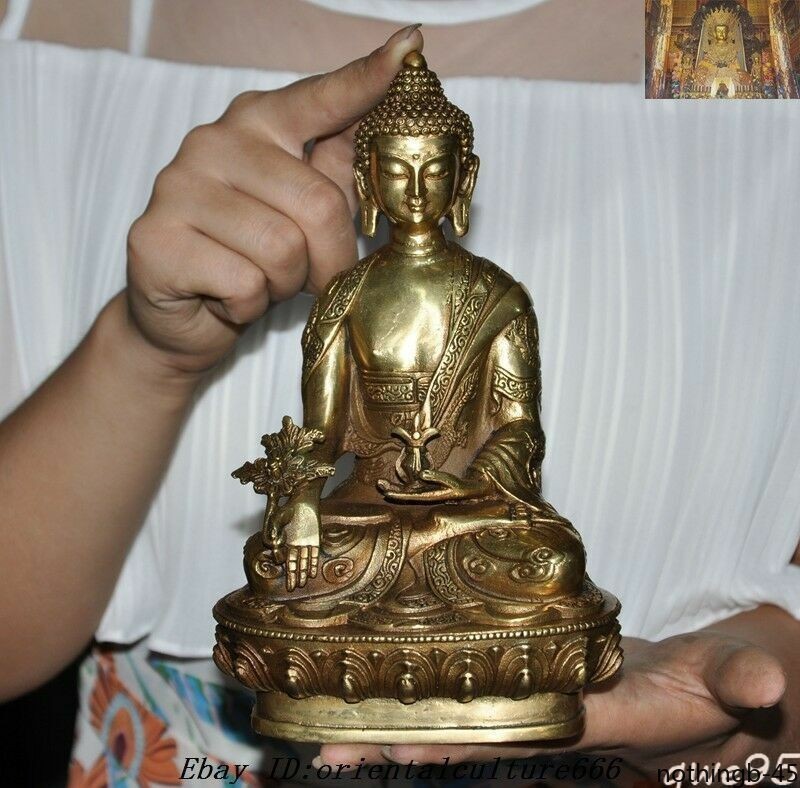 Tibet Buddhism Brass Sakyamuni Shakyamuni Medicine Buddha Statue Collect Tibet Buddhism Brass Sakyamuni Shakyamuni Medicine Buddha Statue Collect