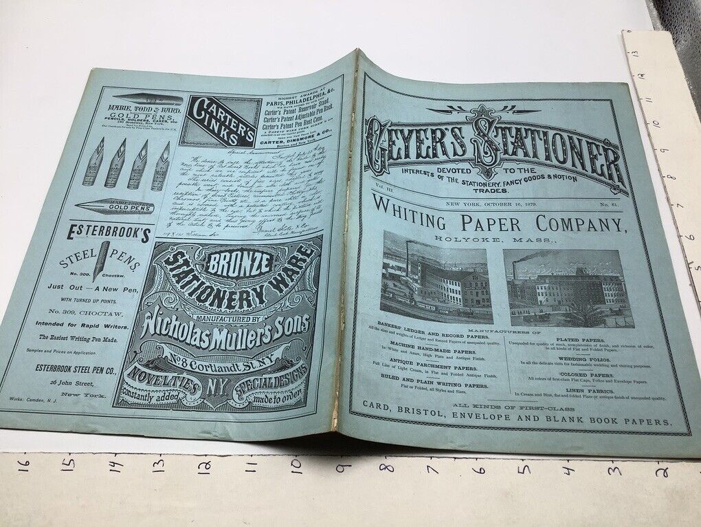 orig GEYER'S STATIONER oct 16, 1879 #61; 20pgs+covers- PENS & MORE